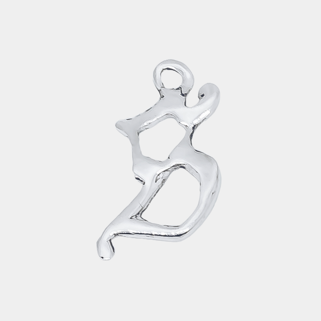 Initial 'Medieval' Letter "S" Charm Necklace - 925 Sterling Silver - Medium - Customisable Pendant