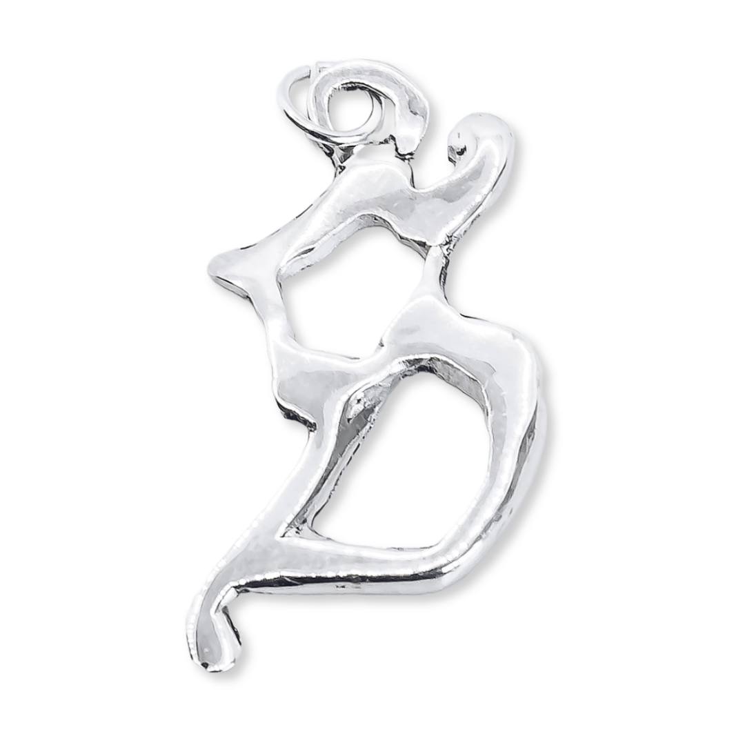 Initial 'Medieval' Letter "S" Charm Necklace - 925 Sterling Silver - Medium - Customisable Pendant