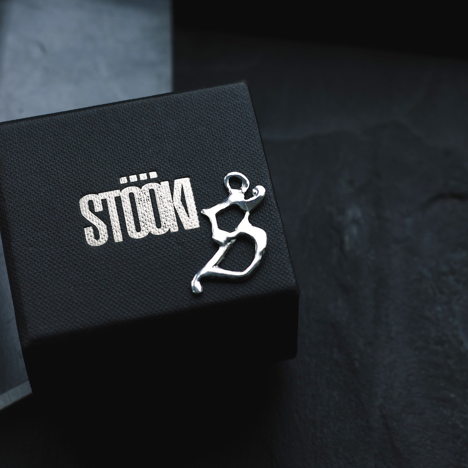 Initial 'Medieval' Letter "S" Charm Necklace - 925 Sterling Silver - Medium - Customisable Pendant