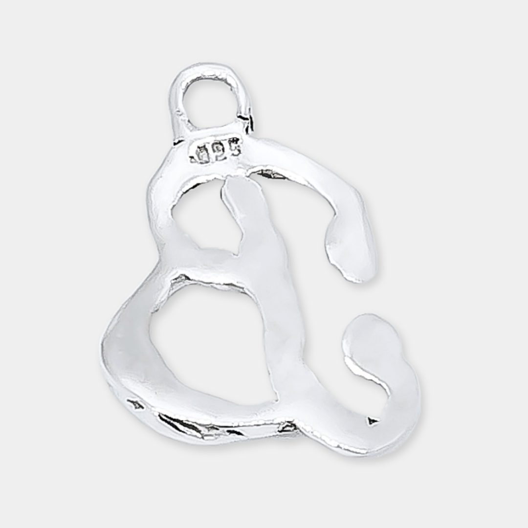 Initial 'Timeless' Letter "B" Charm - 925 Sterling Silver - Small - Customisable Pendant