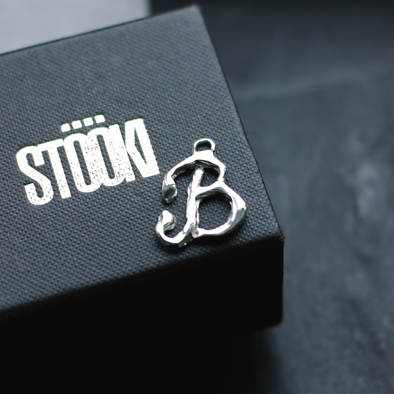 Initial 'Timeless' Letter "B" Charm - 925 Sterling Silver - Small - Customisable Pendant