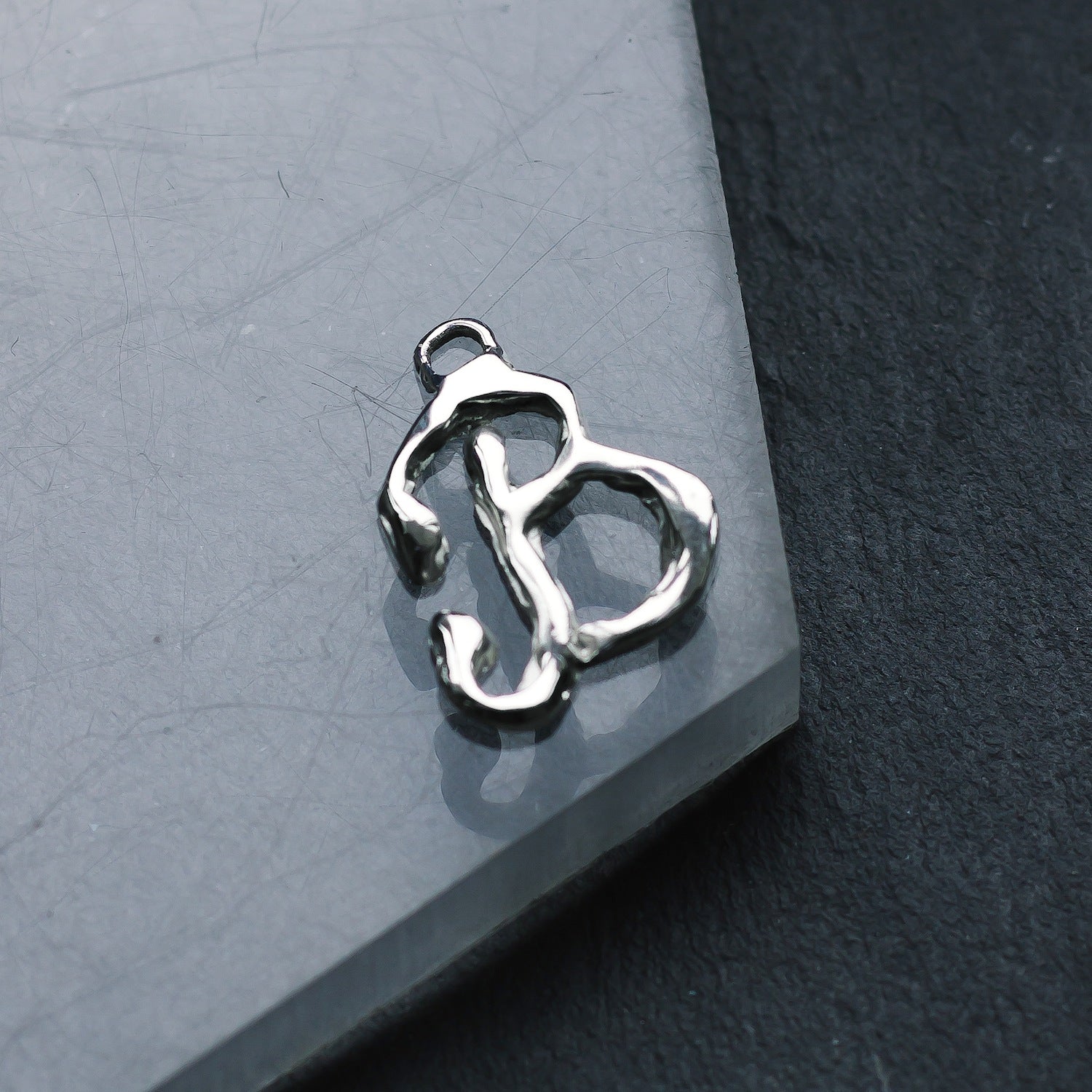 Initial 'Timeless' Letter "B" Charm - 925 Sterling Silver - Small - Customisable Pendant