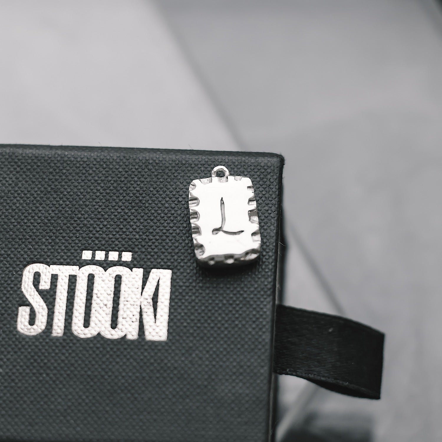 Initial Letter Engraved Customisable Rectangle Charm Sterling Silver