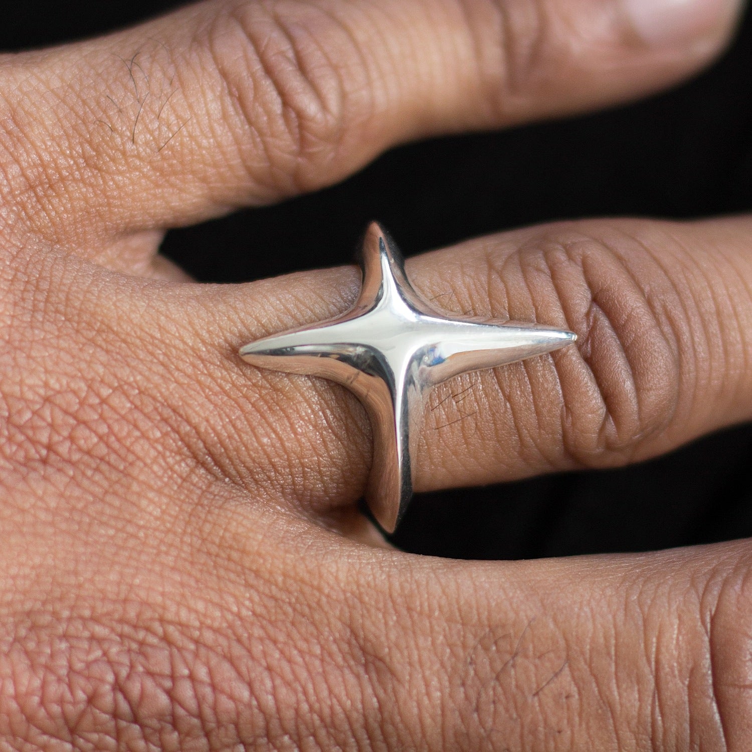Large Star Ring - 925 Sterling Silver