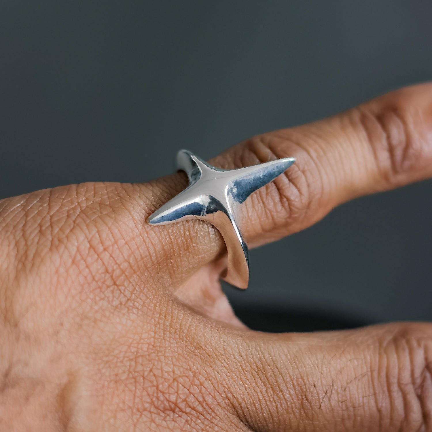 Large Star Ring - 925 Sterling Silver