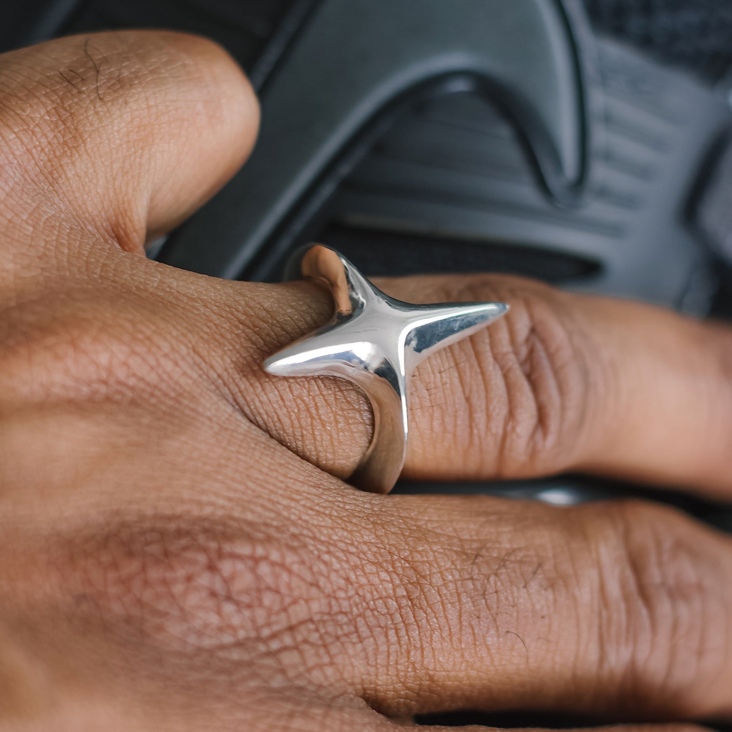Large Star Ring - 925 Sterling Silver