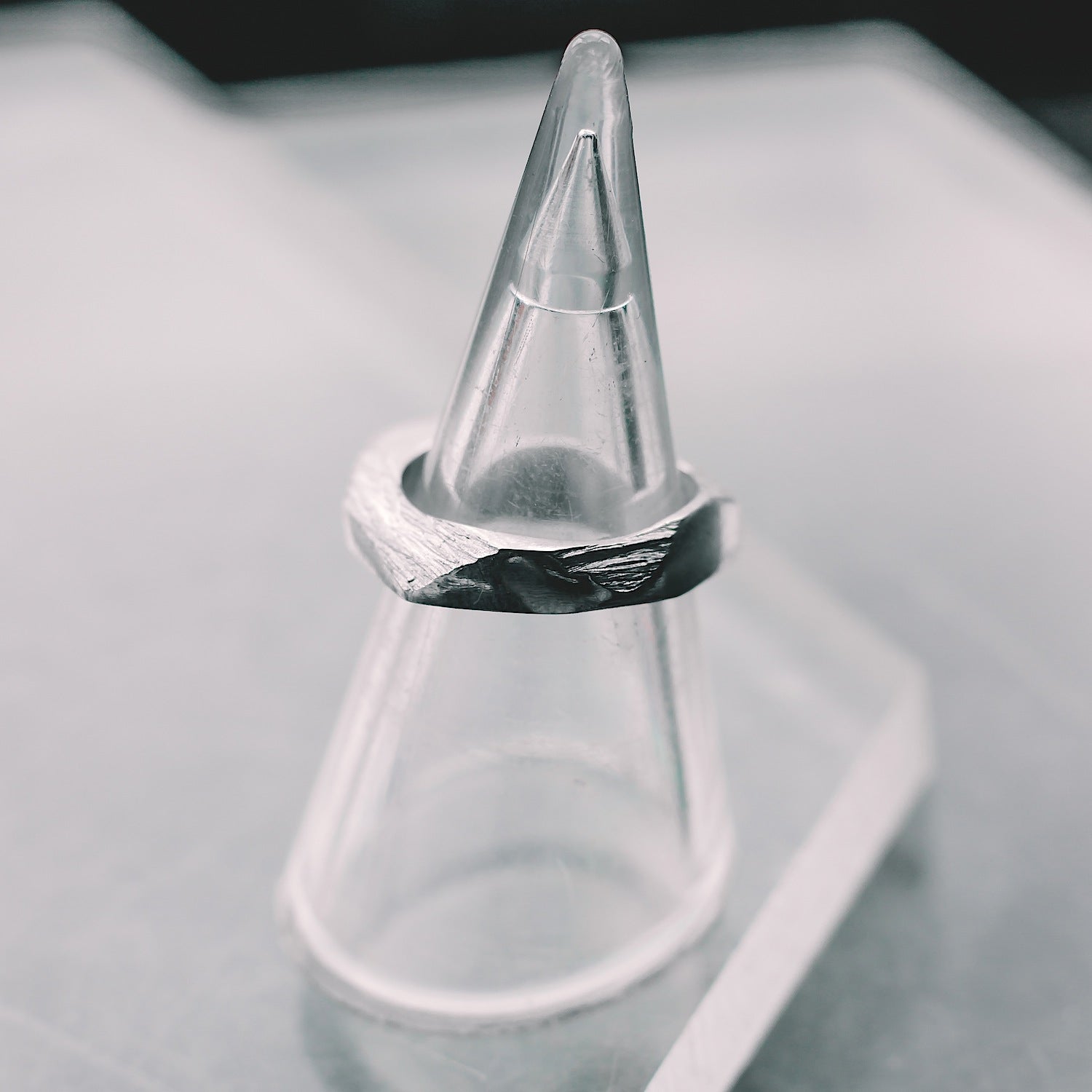 Geometric Textured Band Ring - 925 Sterling Silver