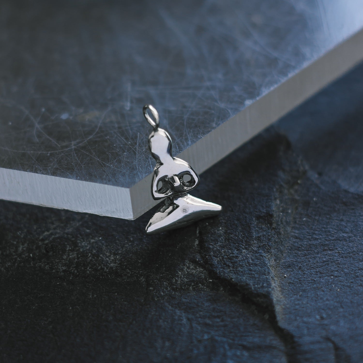 Meditating Figure Charm - 925 Sterling Silver - Small Pendant