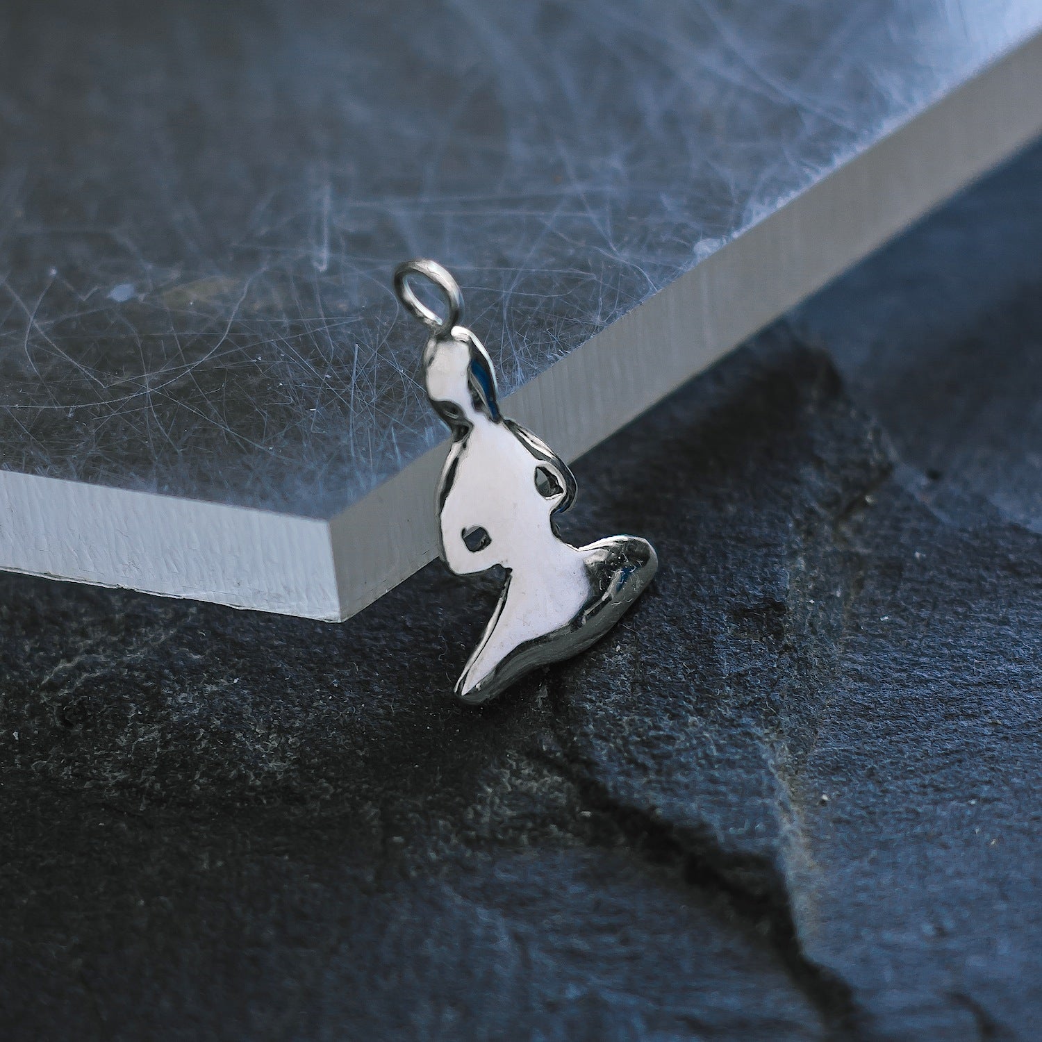 Meditating Figure Charm - 925 Sterling Silver - Small Pendant