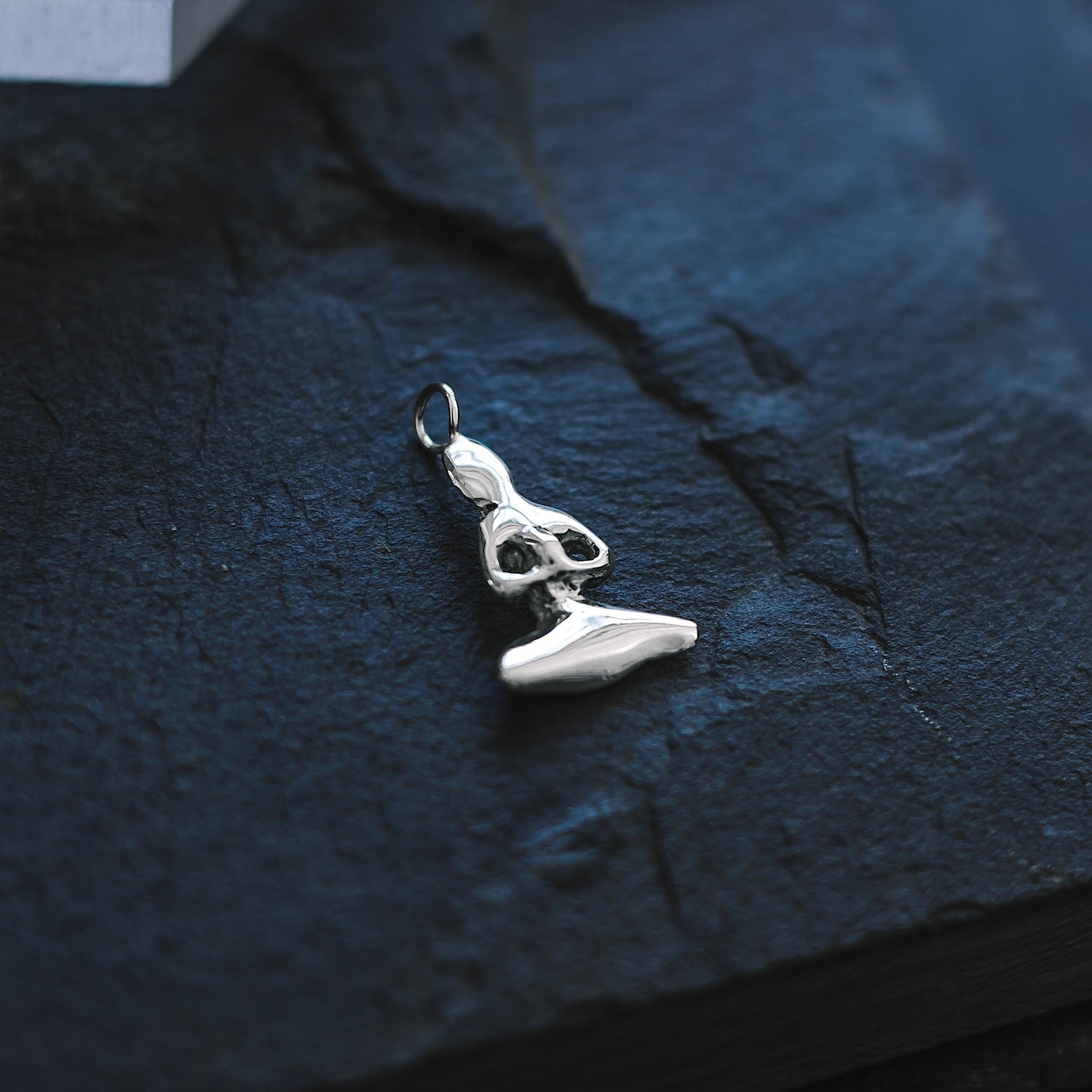 Meditating Figure Charm - 925 Sterling Silver - Small Pendant