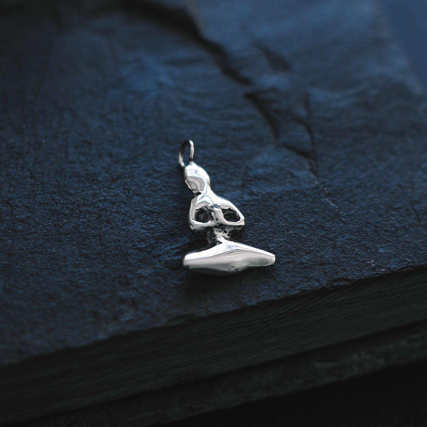 Meditating Figure Charm - 925 Sterling Silver - Small Pendant