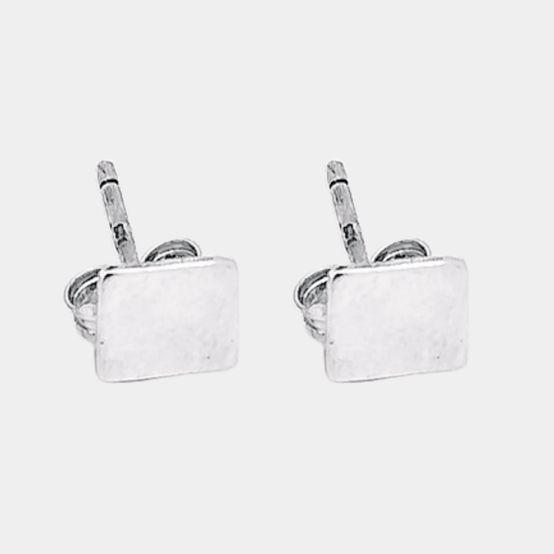 Quadrate Square - Stud Earrings - 925 Sterling Silver