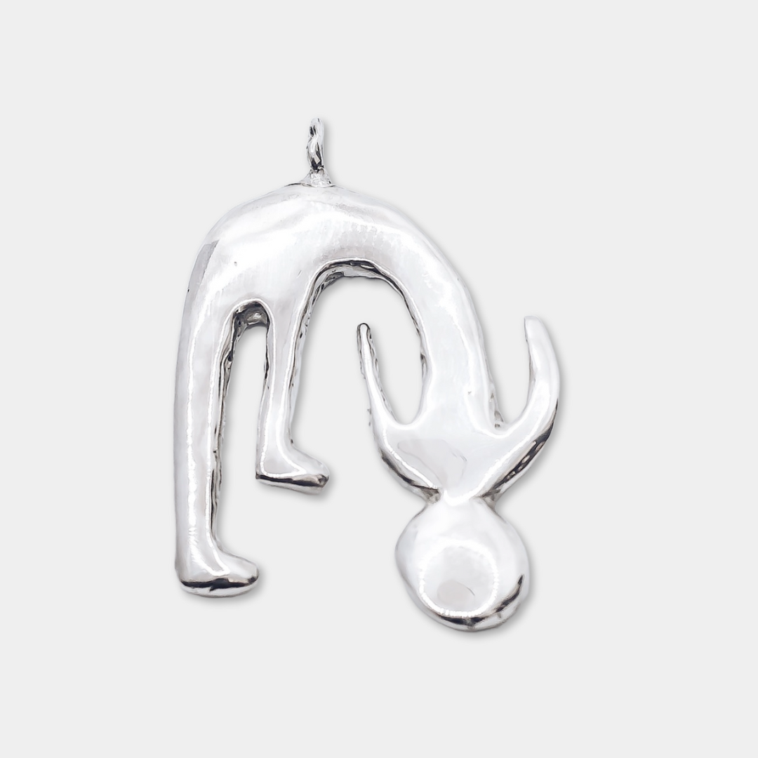 Silhouette Bending Charm - 925 Sterling Silver - Medium Pendant