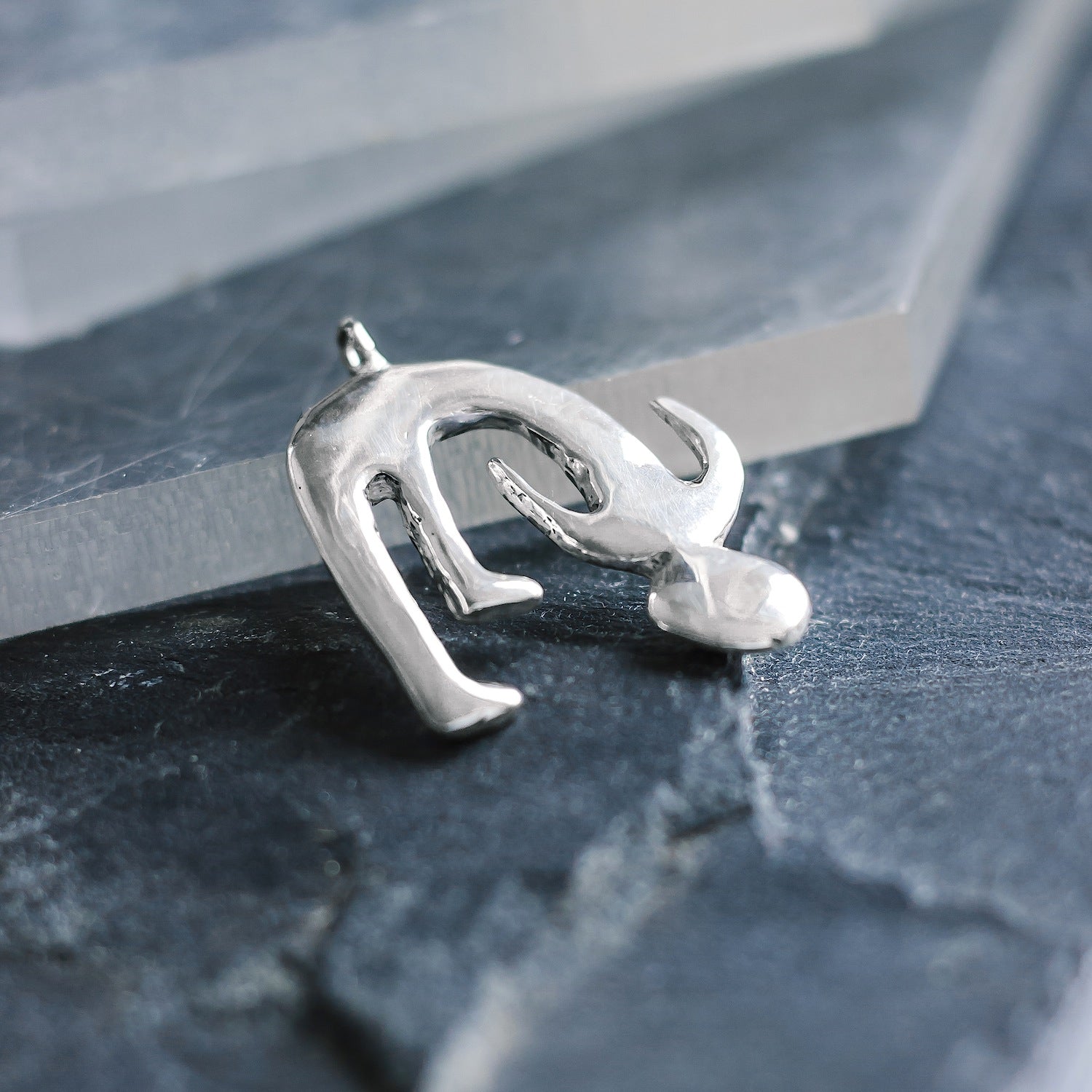 Silhouette Bending Charm - 925 Sterling Silver - Medium Pendant