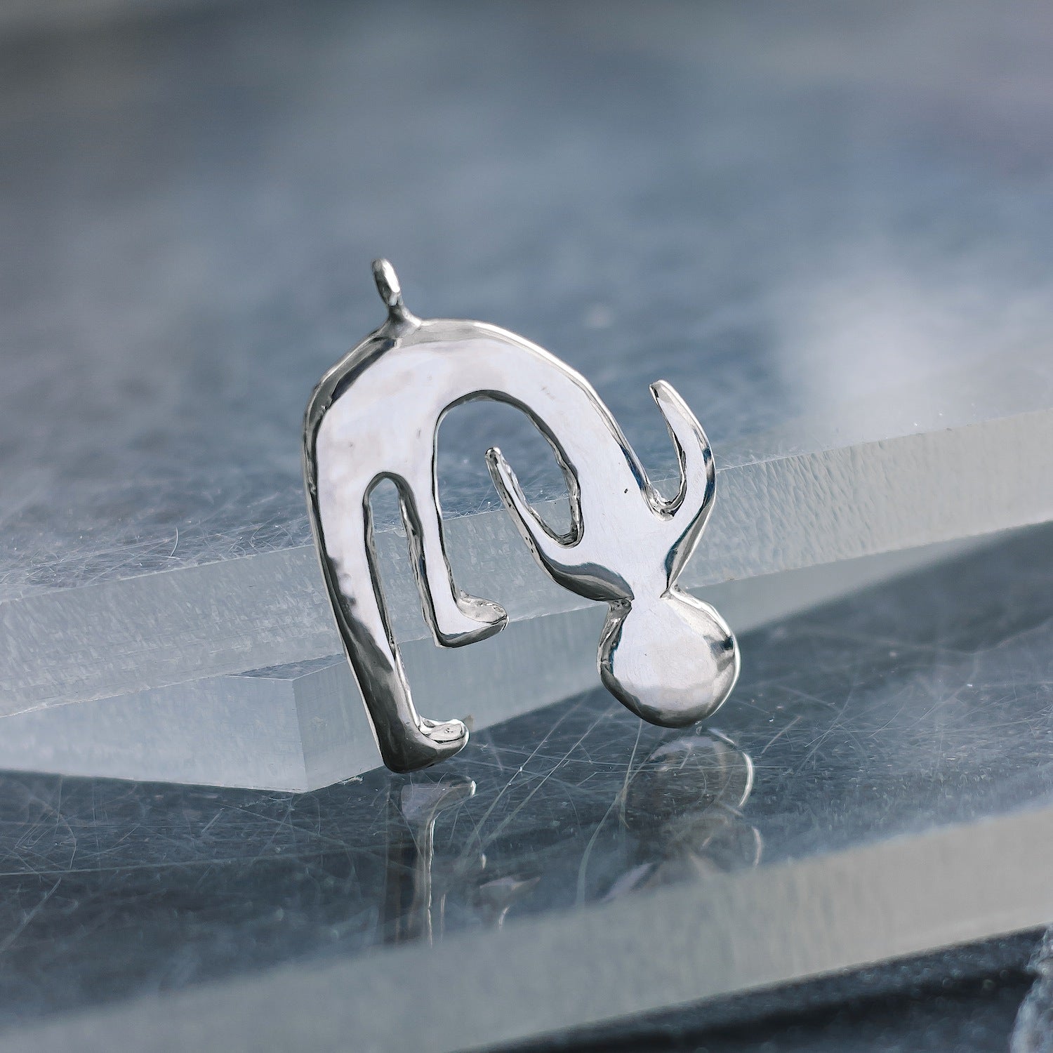 Silhouette Bending Charm - 925 Sterling Silver - Medium Pendant