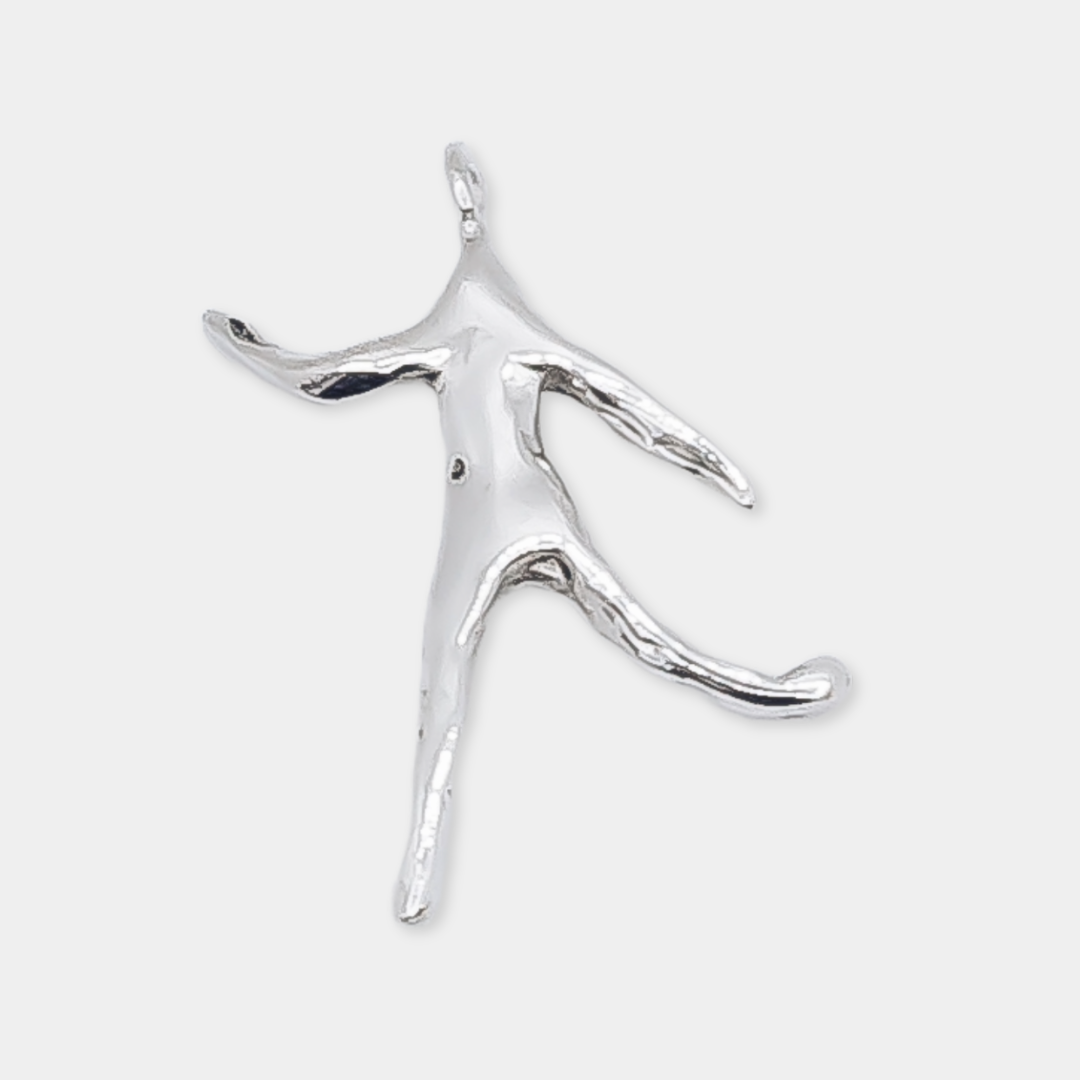 Silhouette Dancing Charm 1 - 925 Sterling Silver - Small Earring