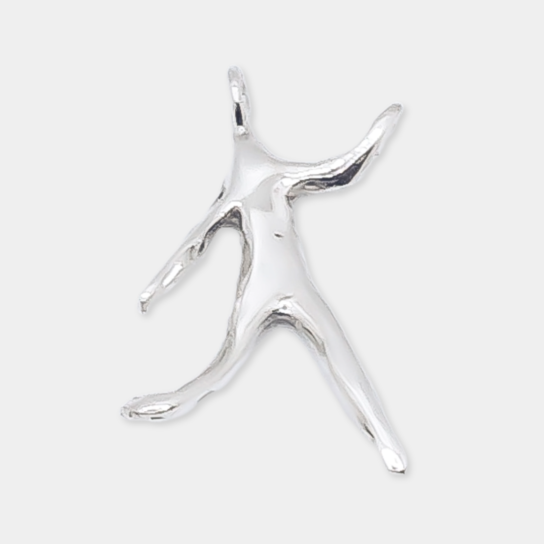 Silhouette Dancing Charm 1 - 925 Sterling Silver - Small Earring