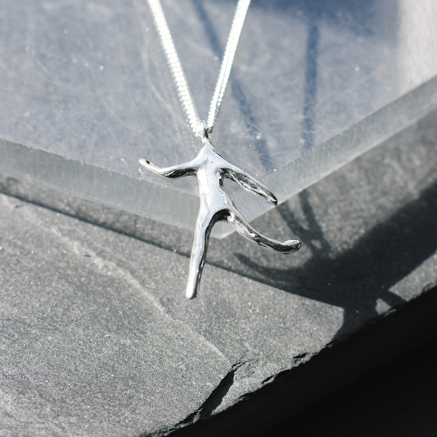 Silhouette Dancing Charm 1 - 925 Sterling Silver - Small Pendant