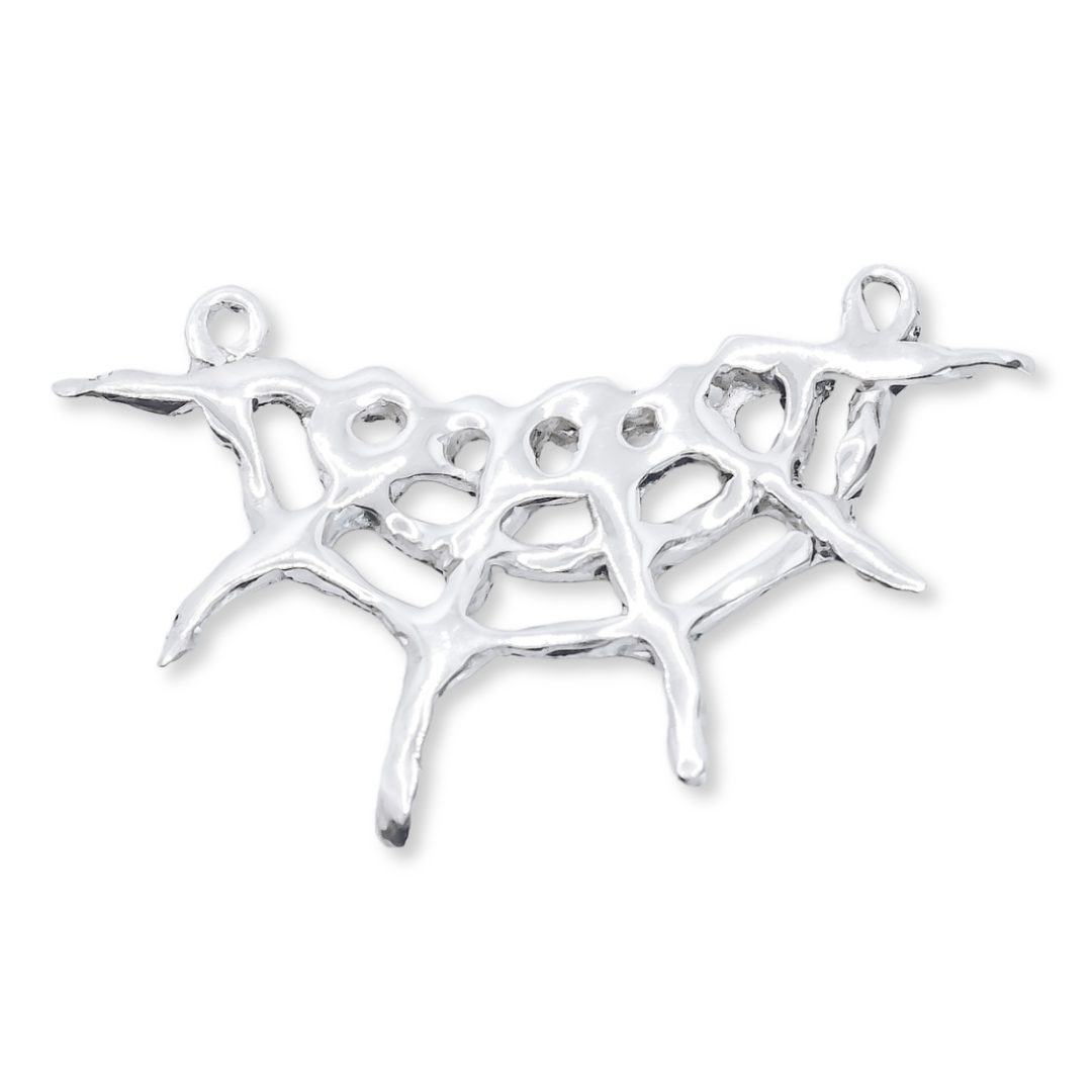 Spider Web Charm - 925 Sterling Silver - Medium Pendant