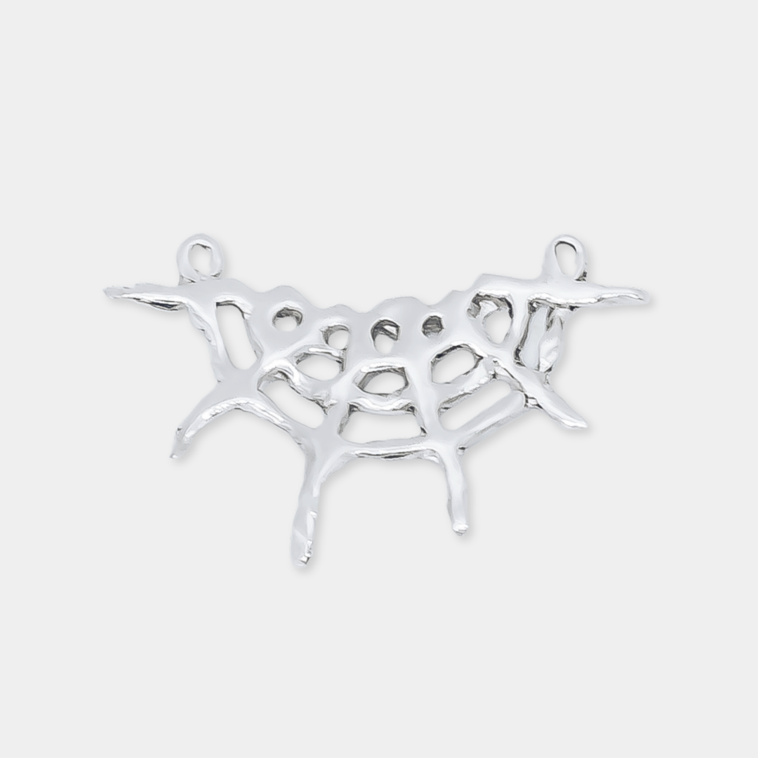 Spider Web Charm - 925 Sterling Silver - Medium Pendant
