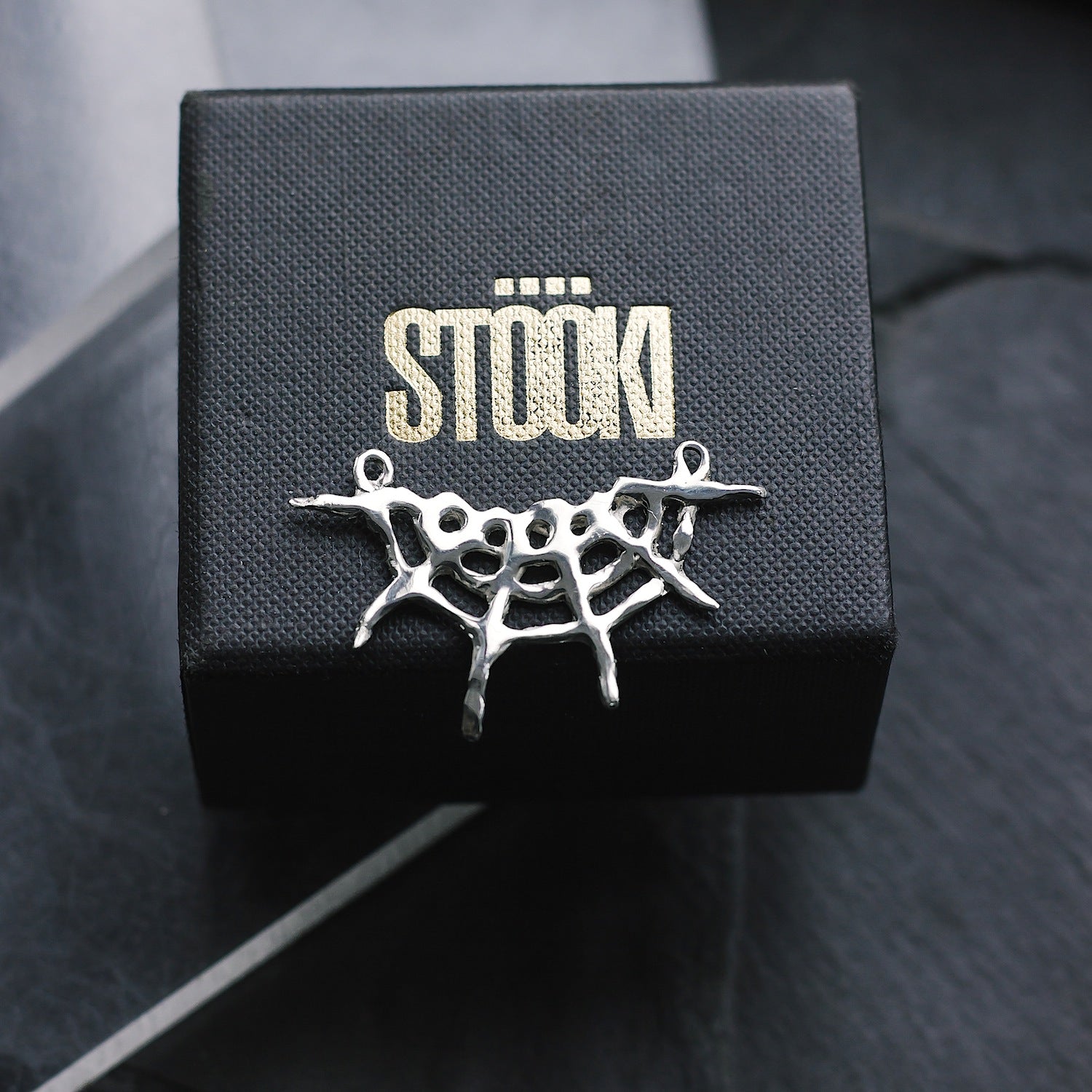 Spider Web Charm - 925 Sterling Silver - Medium Pendant