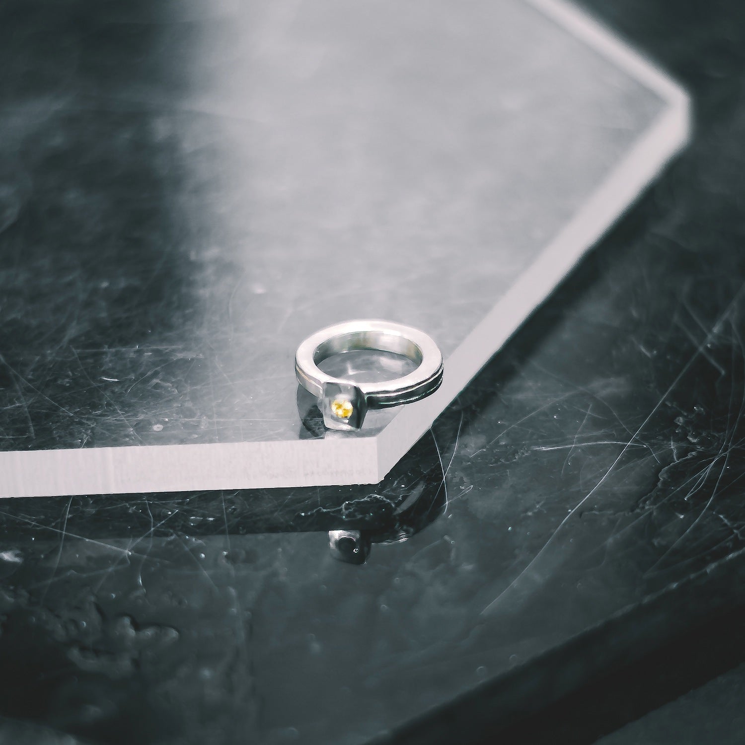 Cube Gemstone Ring - 925 Sterling Silver