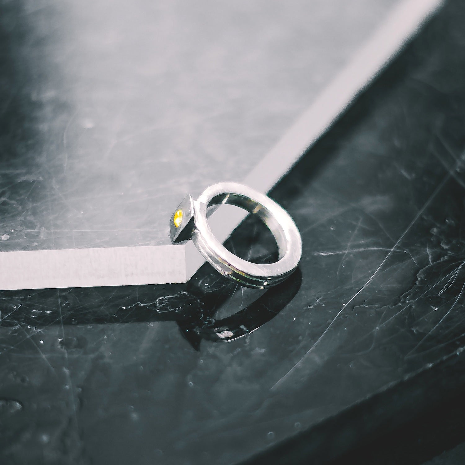 Cube Gemstone Ring - 925 Sterling Silver