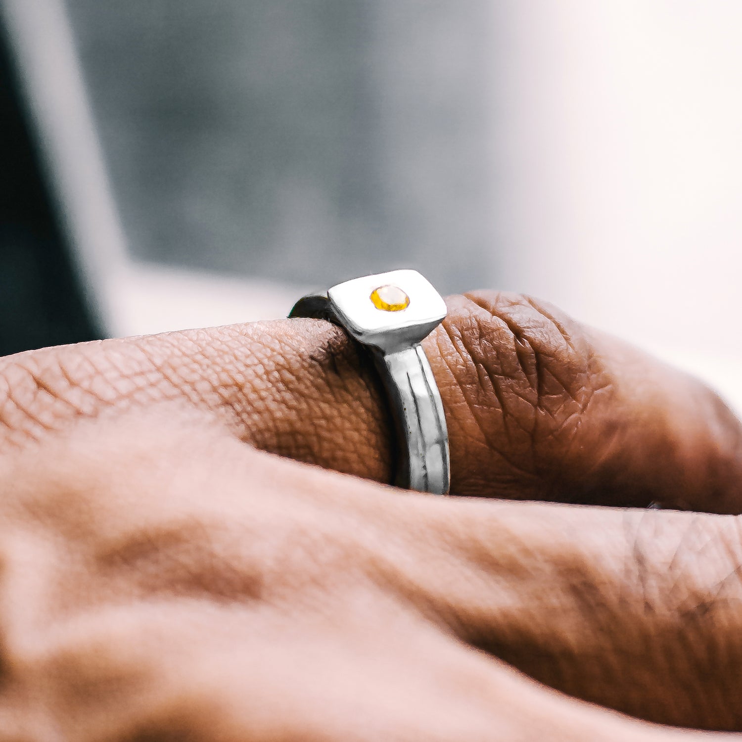 Cube Gemstone Ring