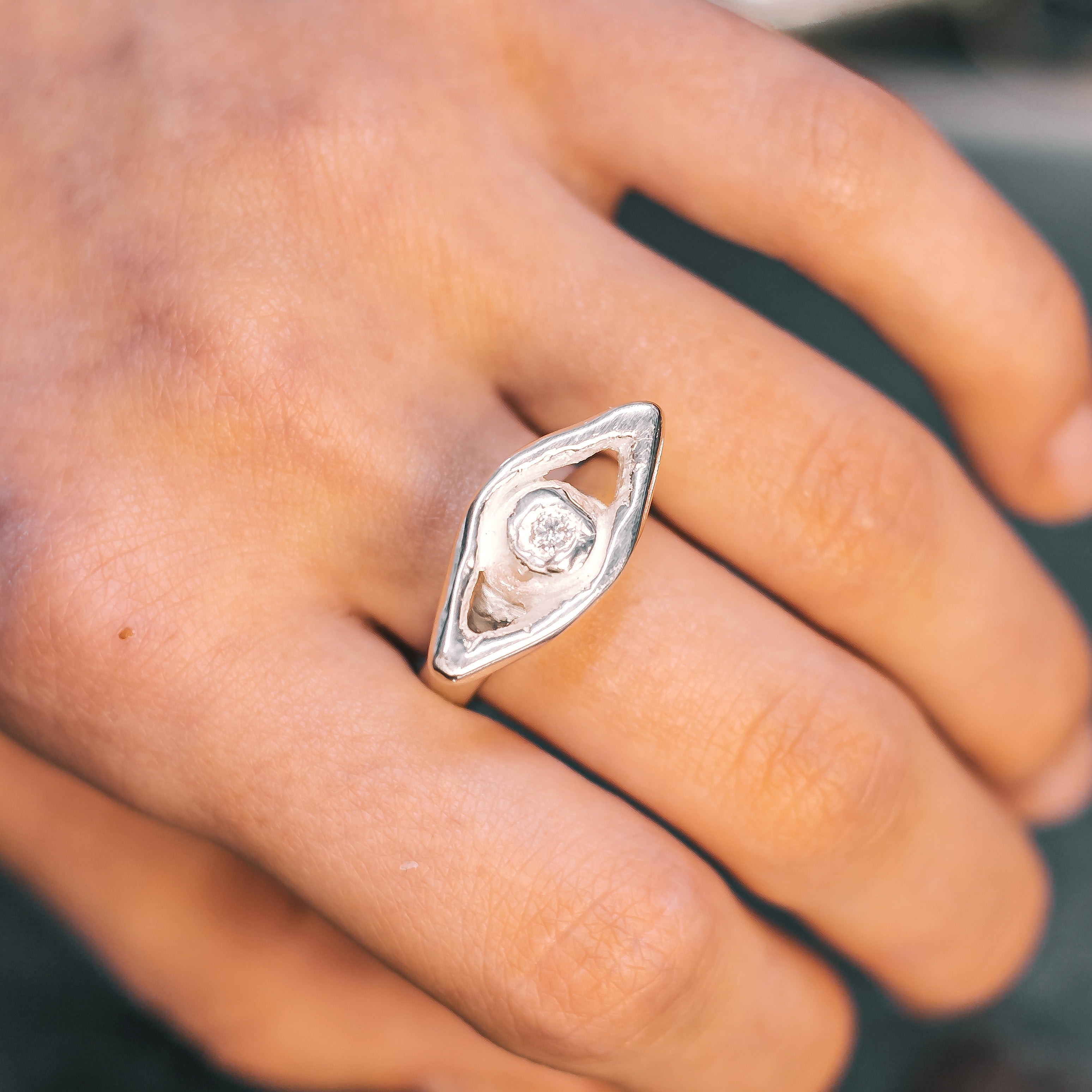 Eye Clear Gemstone Ring - 925 Sterling Silver