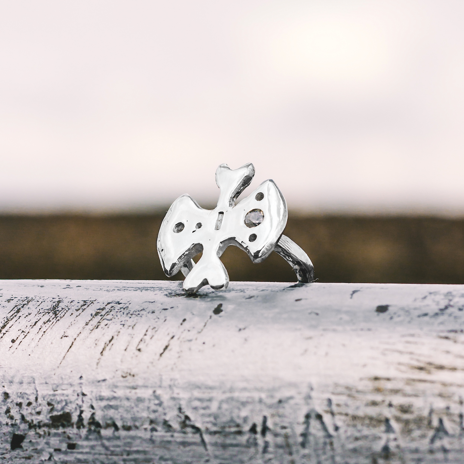 Crucifix Gemstone Ring