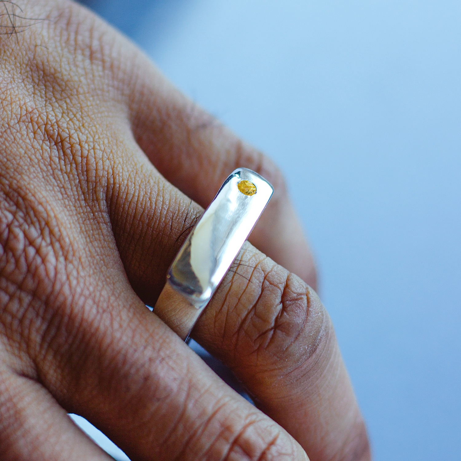 Hammer Gemstone Ring