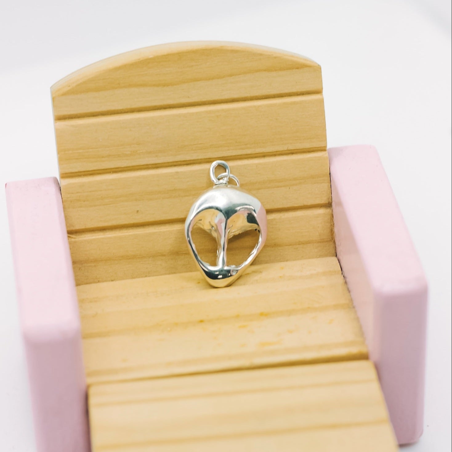 Alien UFO Charm - 925 Sterling Silver - Small Pendant