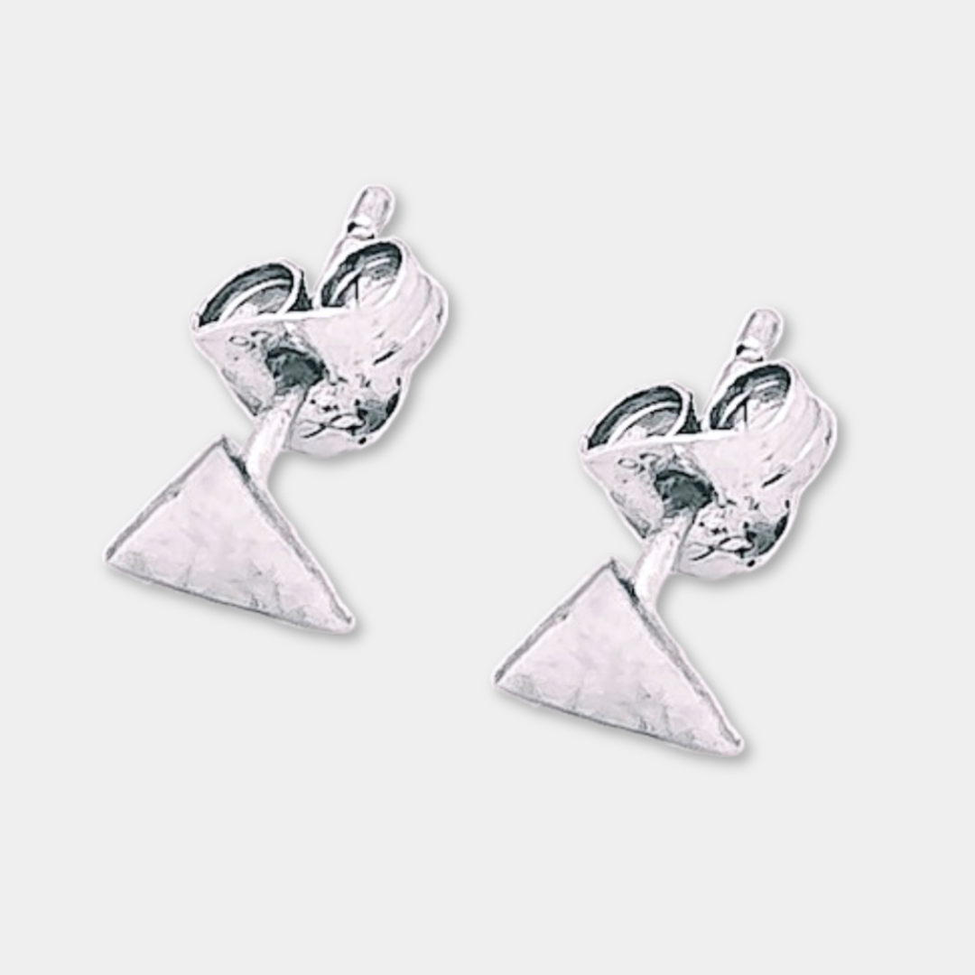 Trifecta Triangle - Stud Earrings - 925 Sterling Silver