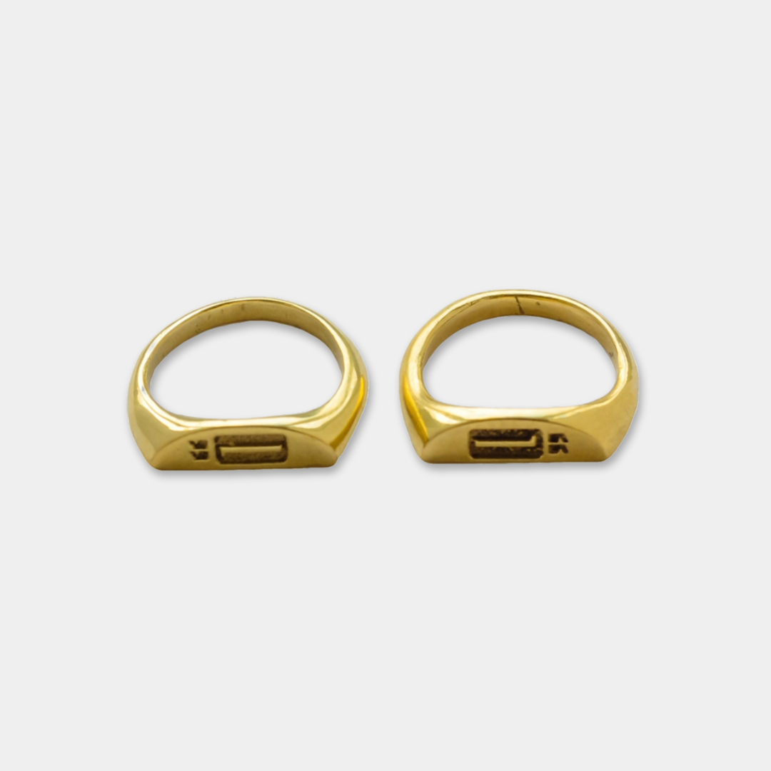 Unity Signet Ring Set - 22ct Gold Plated