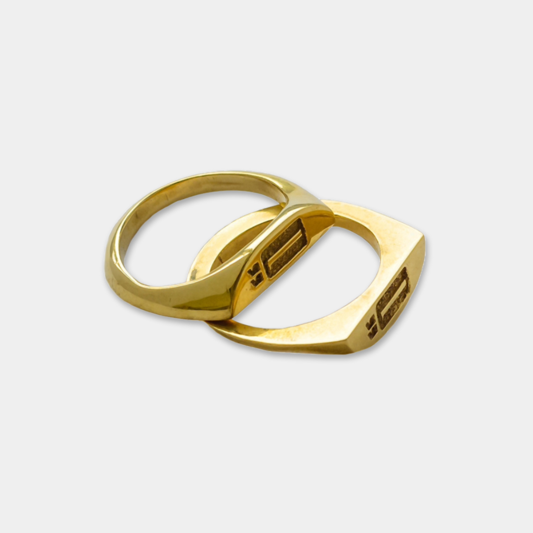 Unity Signet Ring Set - 22ct Gold Plated
