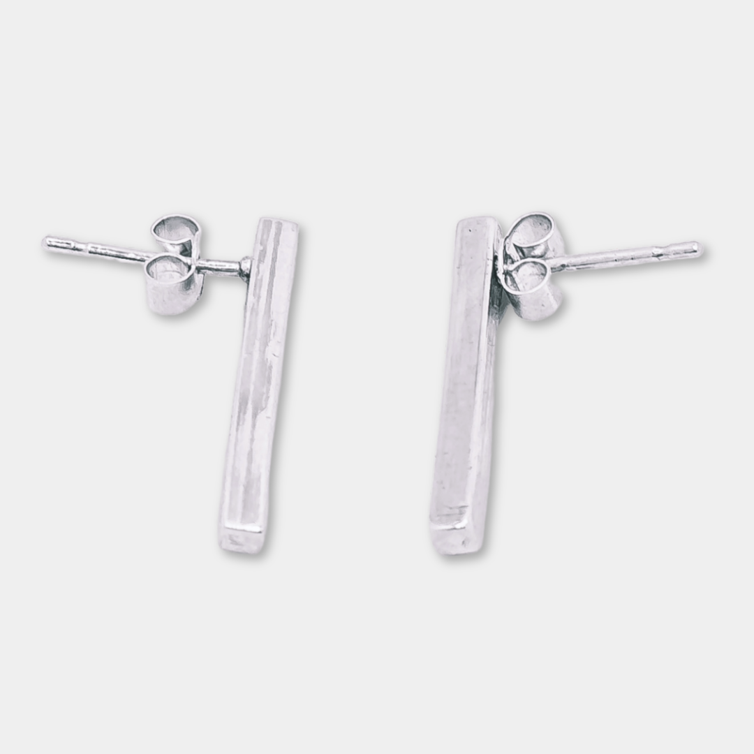 Vertical Drop - Bar Earrings - 925 Sterling Silver