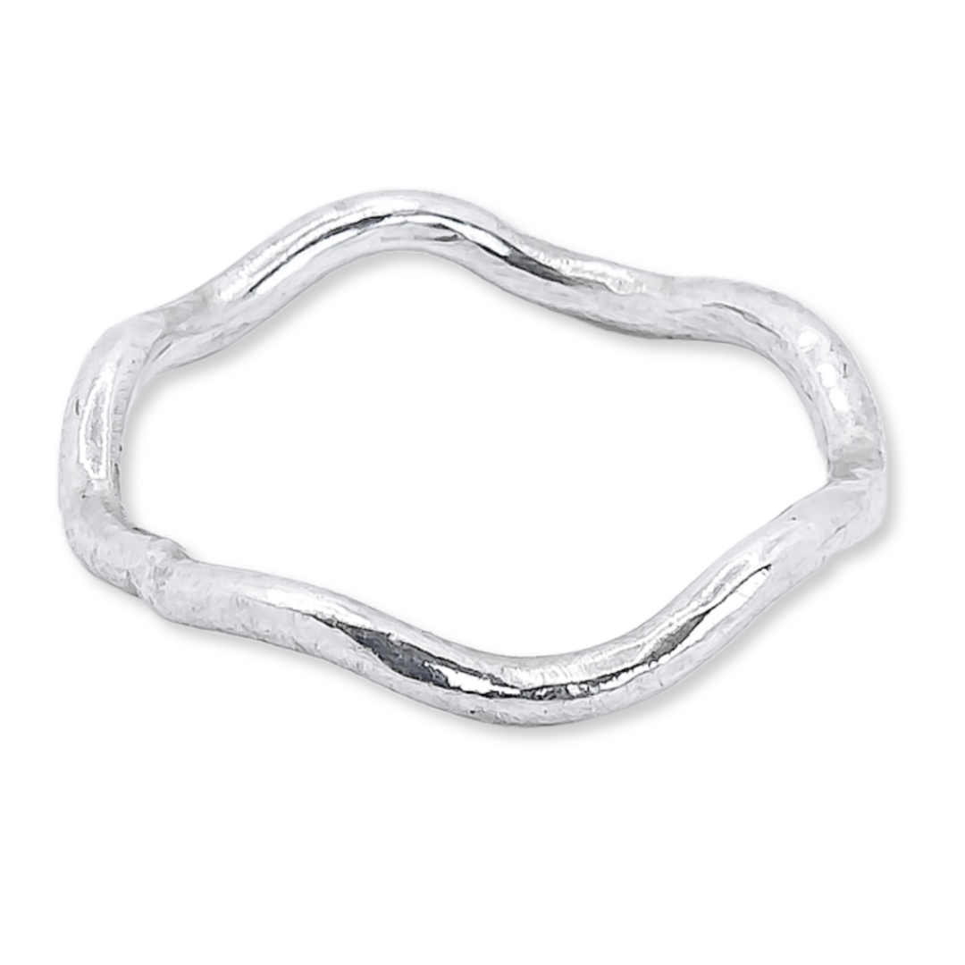 Silver Stackable Rings Ocean Waves Ring – Stackable 925 Sterling Silver | Ocean-Inspired Minimalist ...
