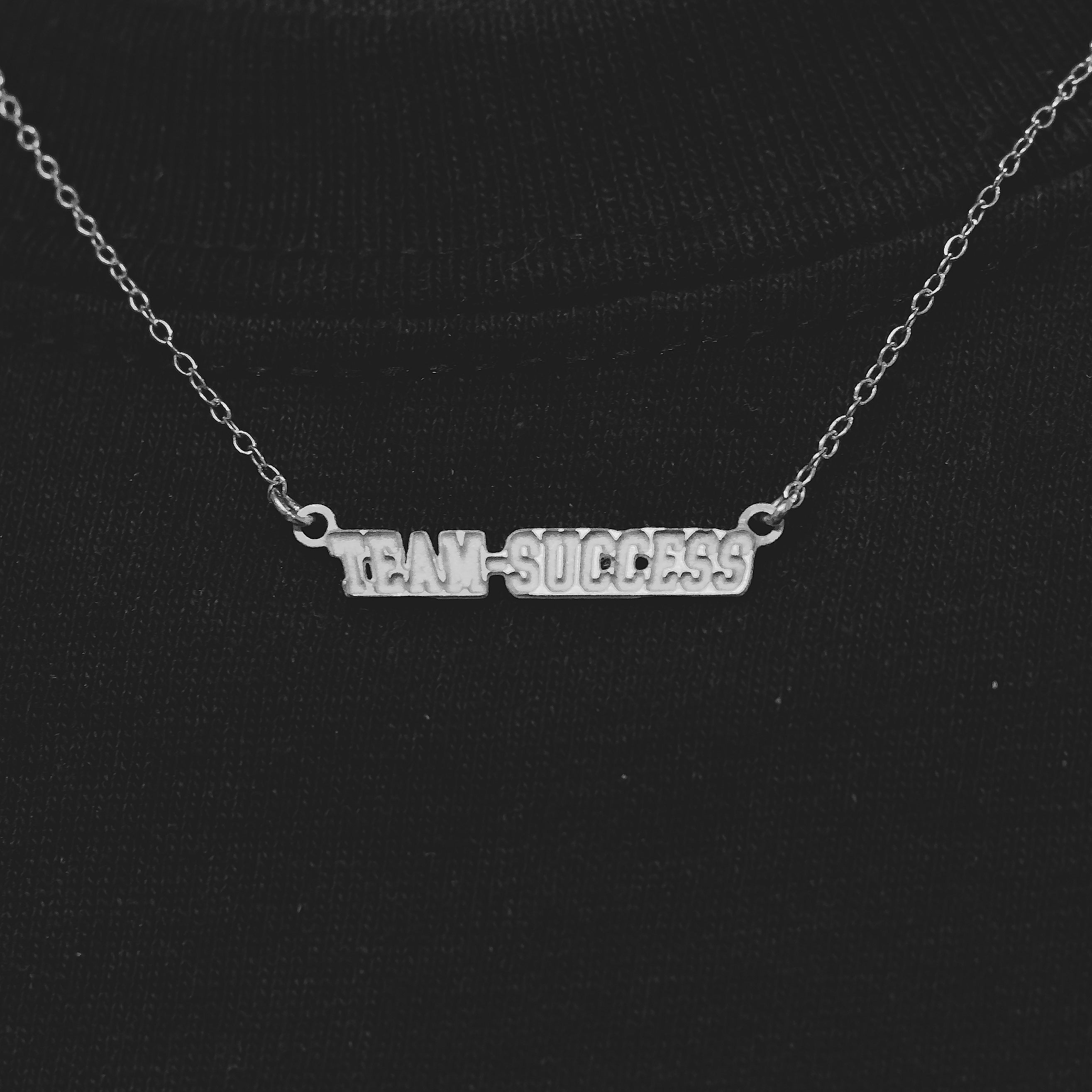 TEAM SUCCESS Letterman Necklace - Silver