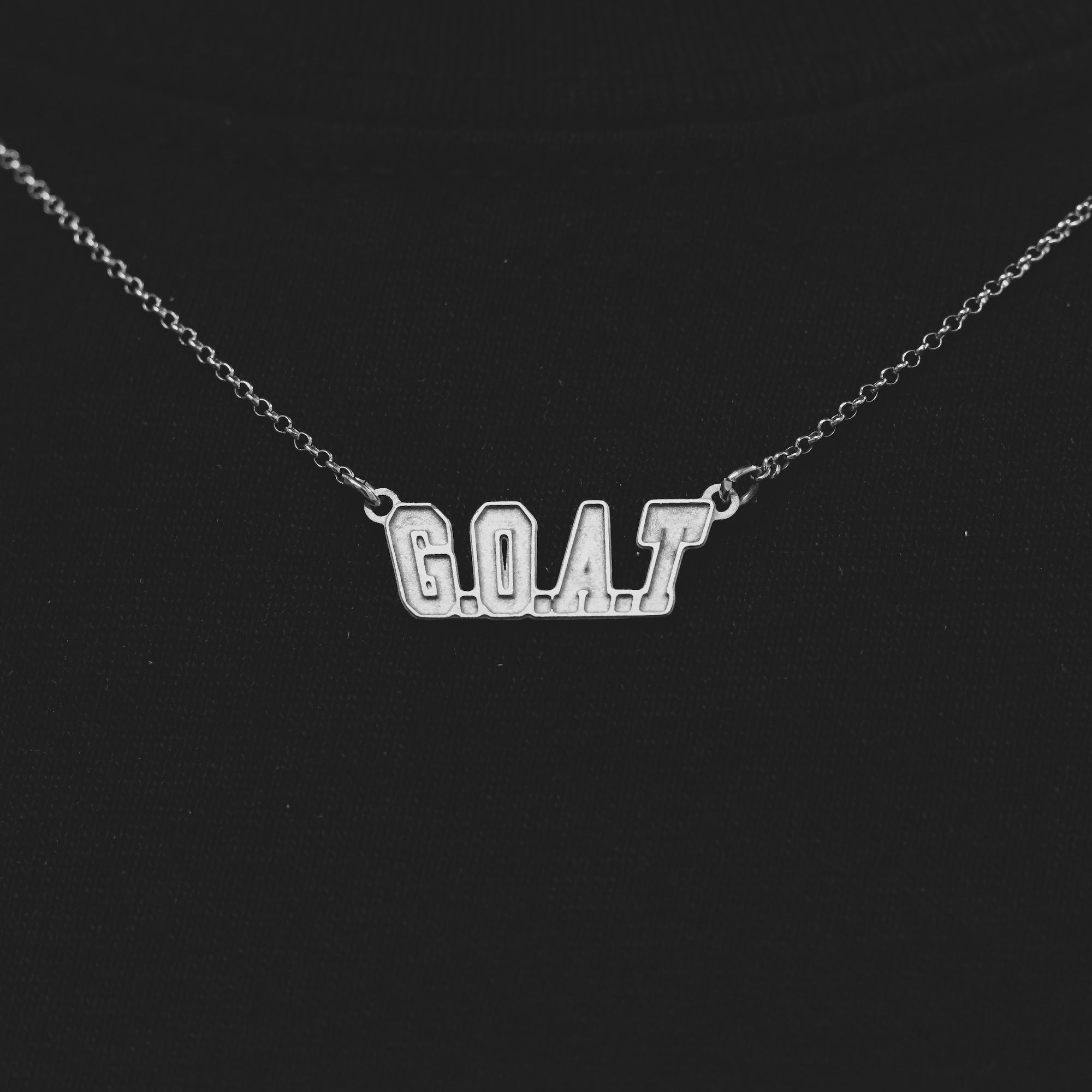G.O.A.T Letterman Necklace - Silver