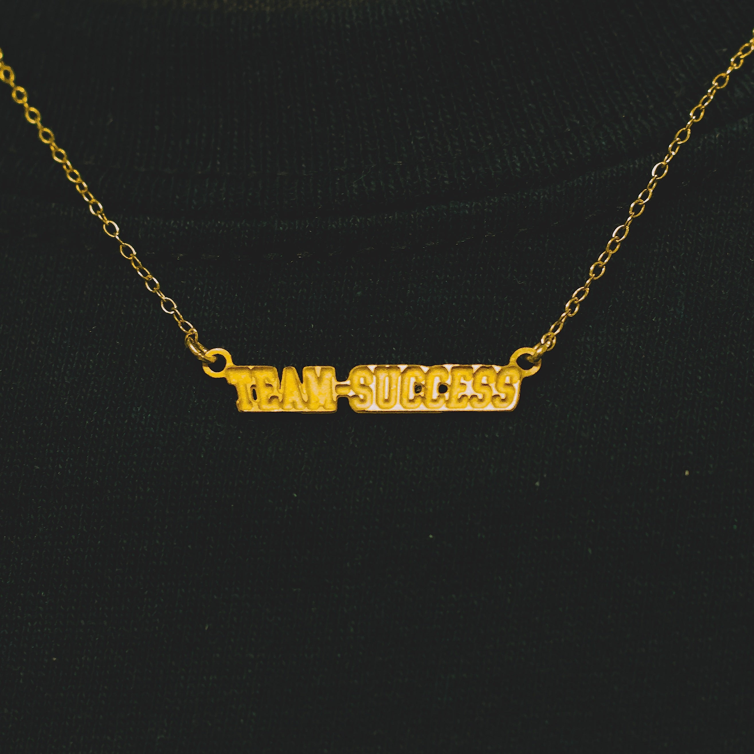 TEAM SUCCESS Letterman Necklace - Gold