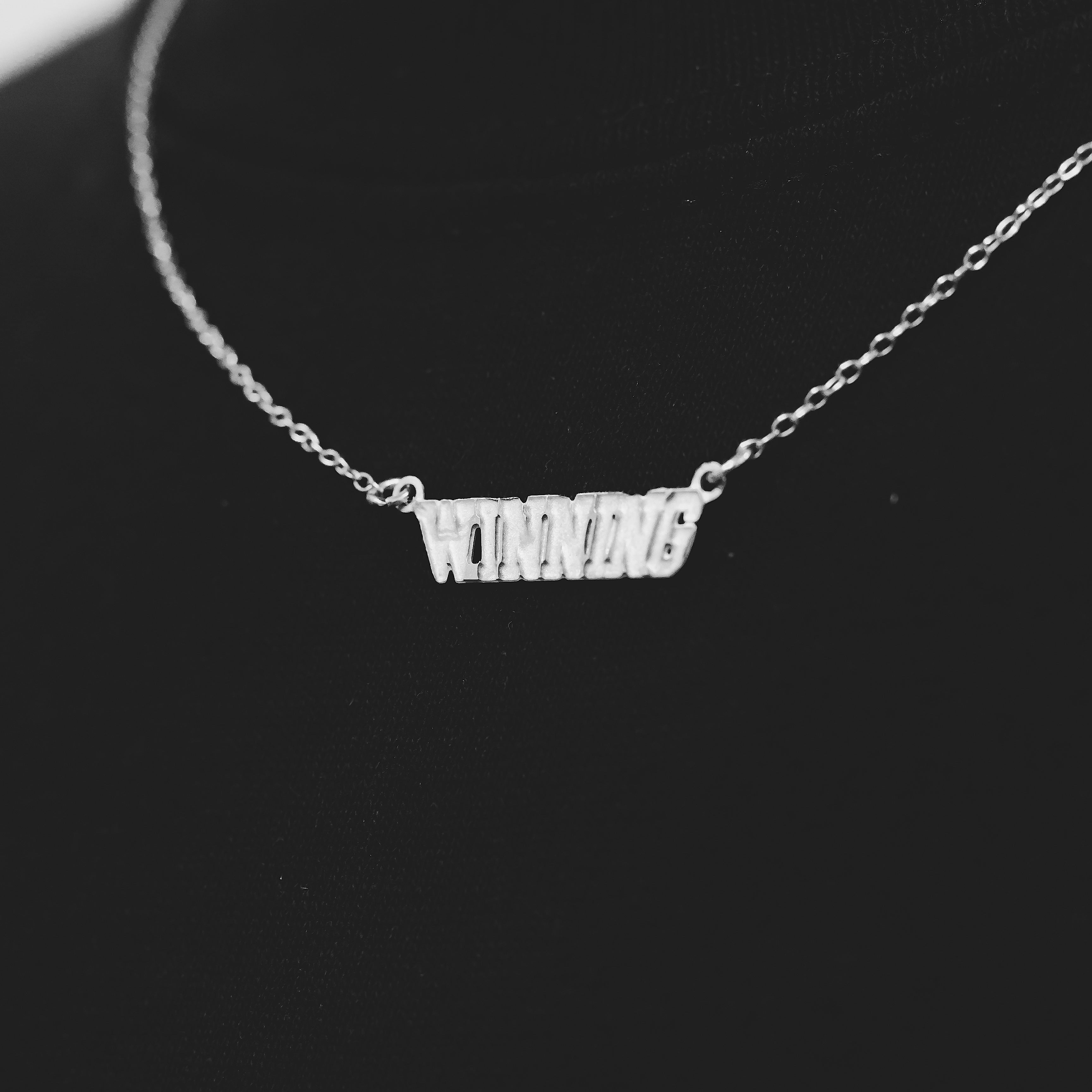 WINNING Letterman Necklace - Silver