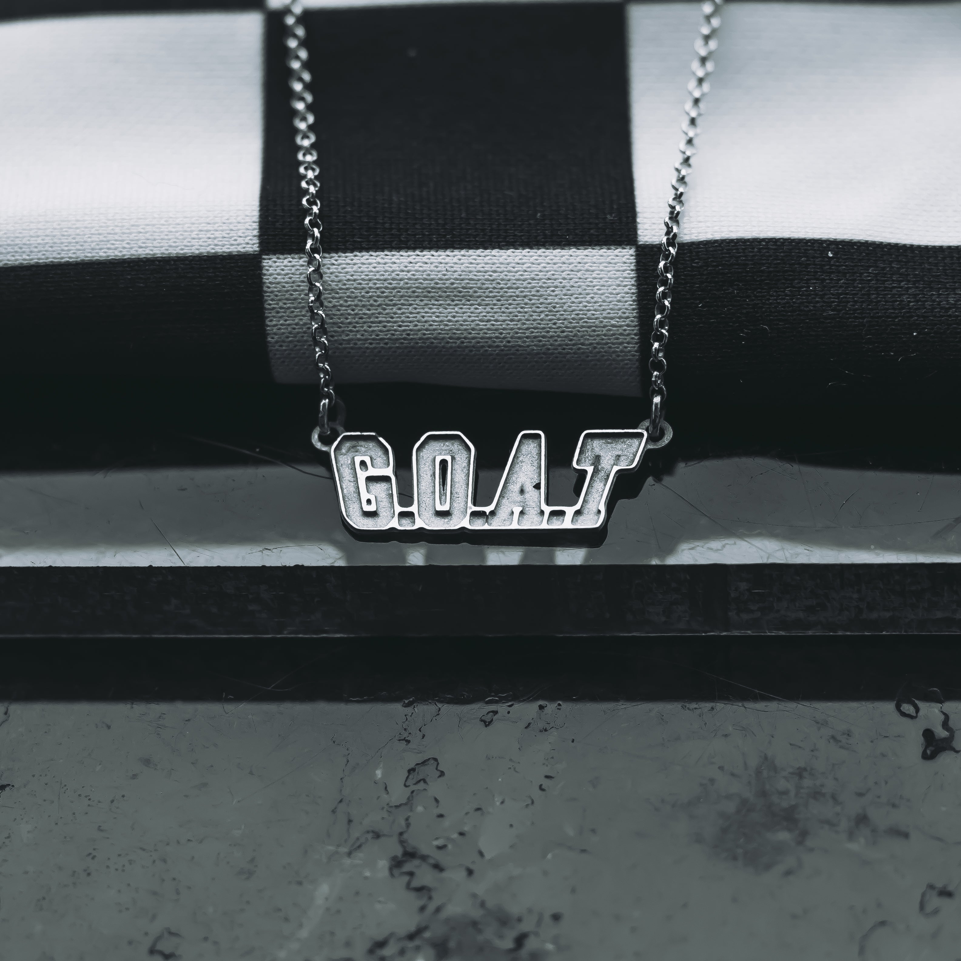G.O.A.T Letterman Necklace - Silver