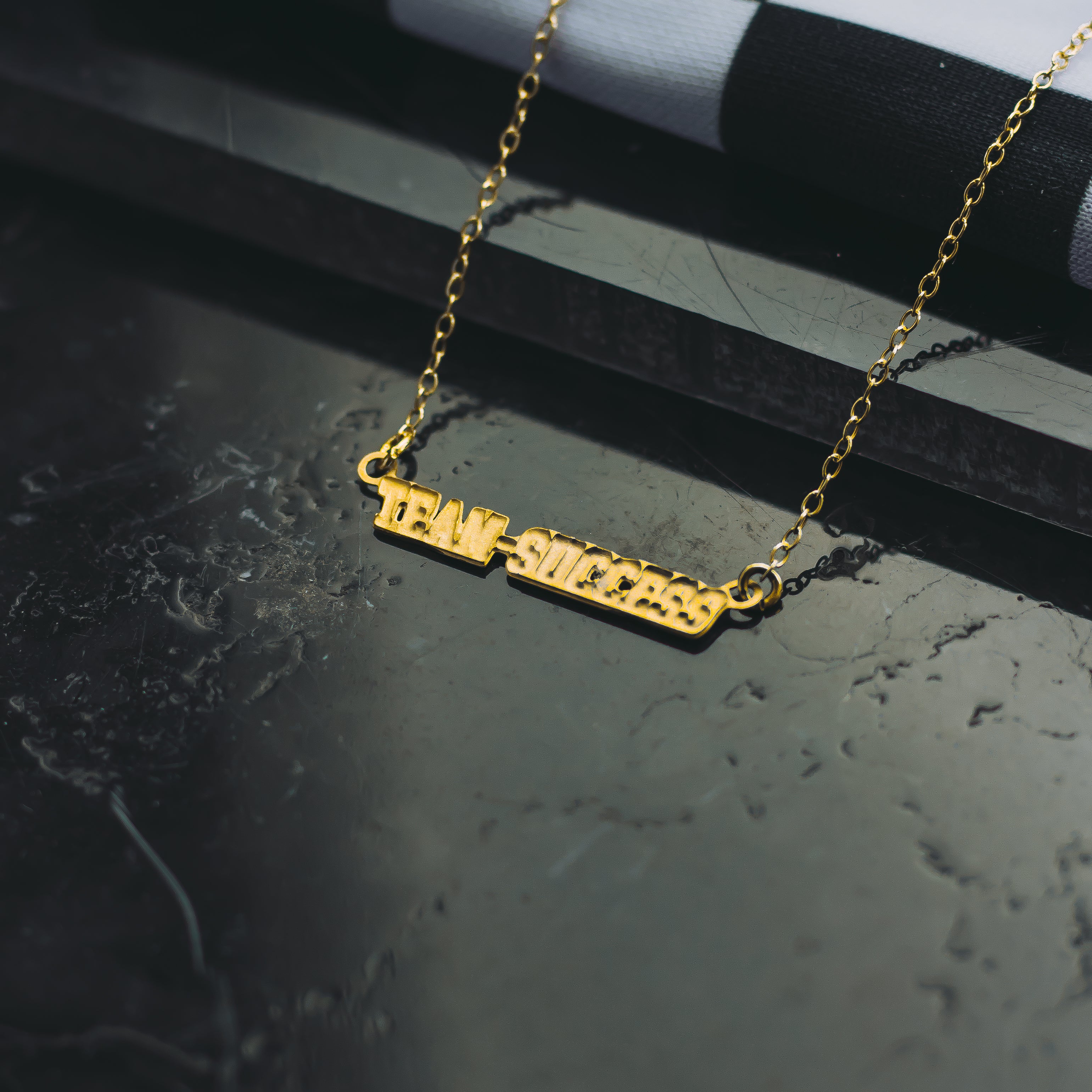 TEAM SUCCESS Letterman Necklace - Gold