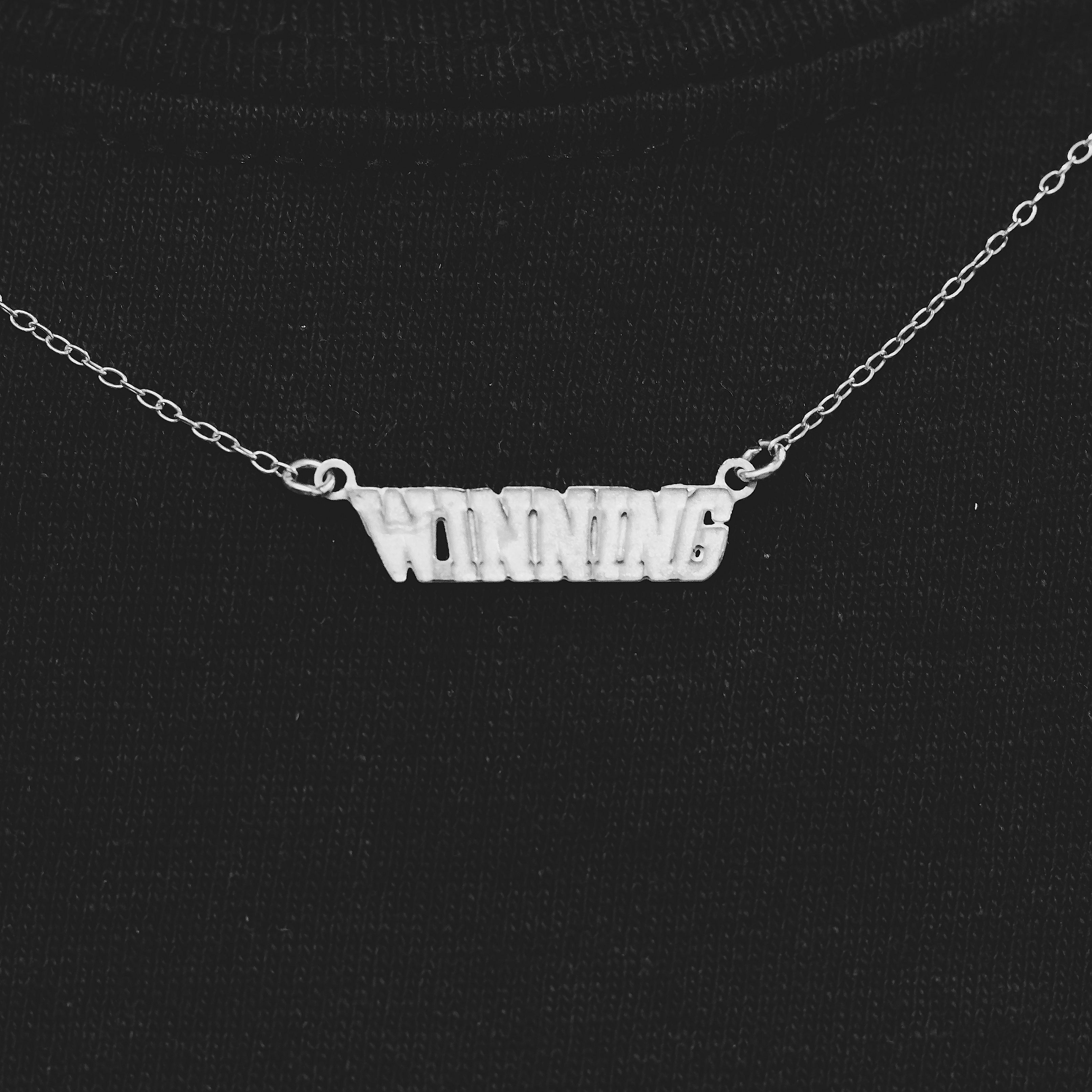WINNING Letterman Necklace - Silver