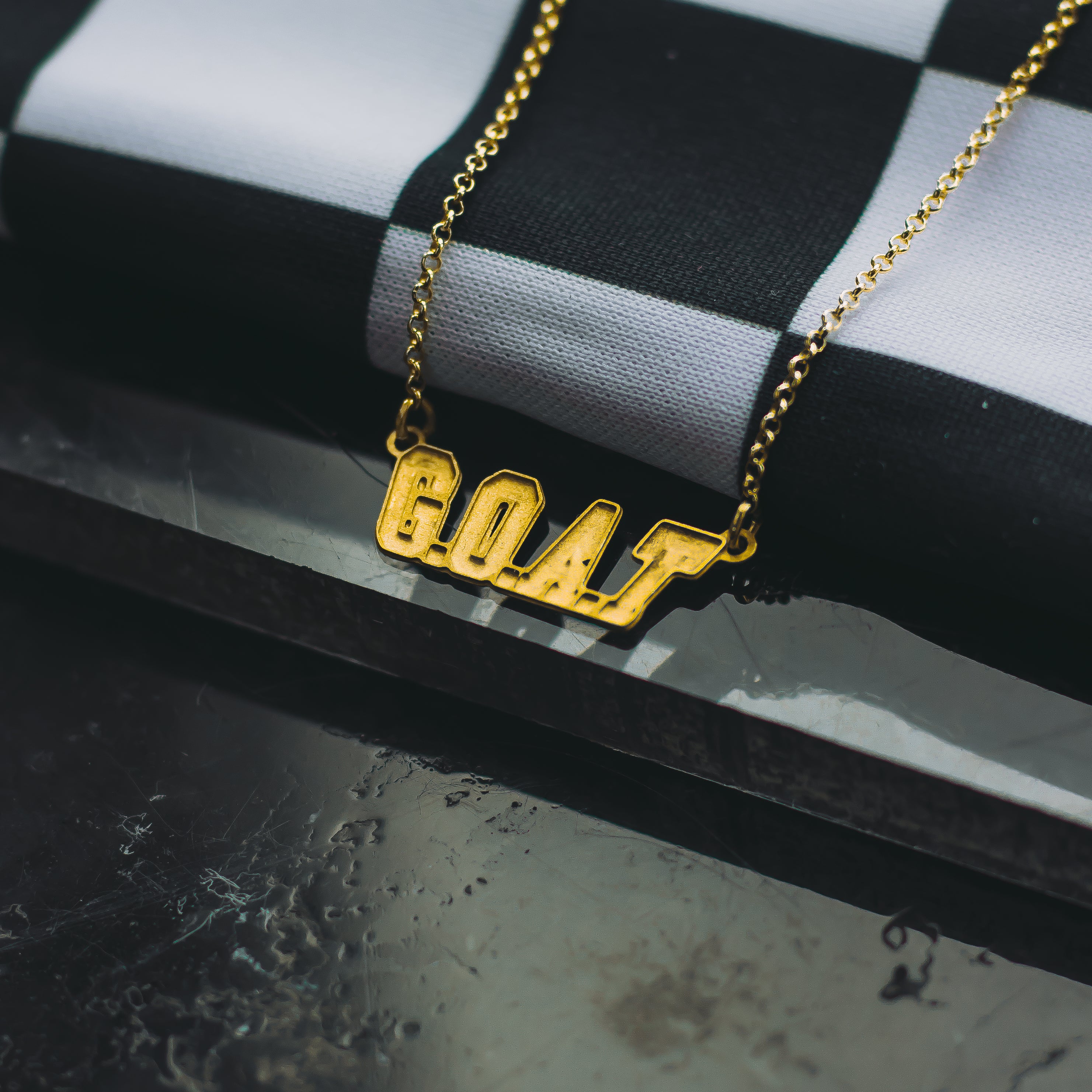 G.O.A.T Letterman Necklace - Gold