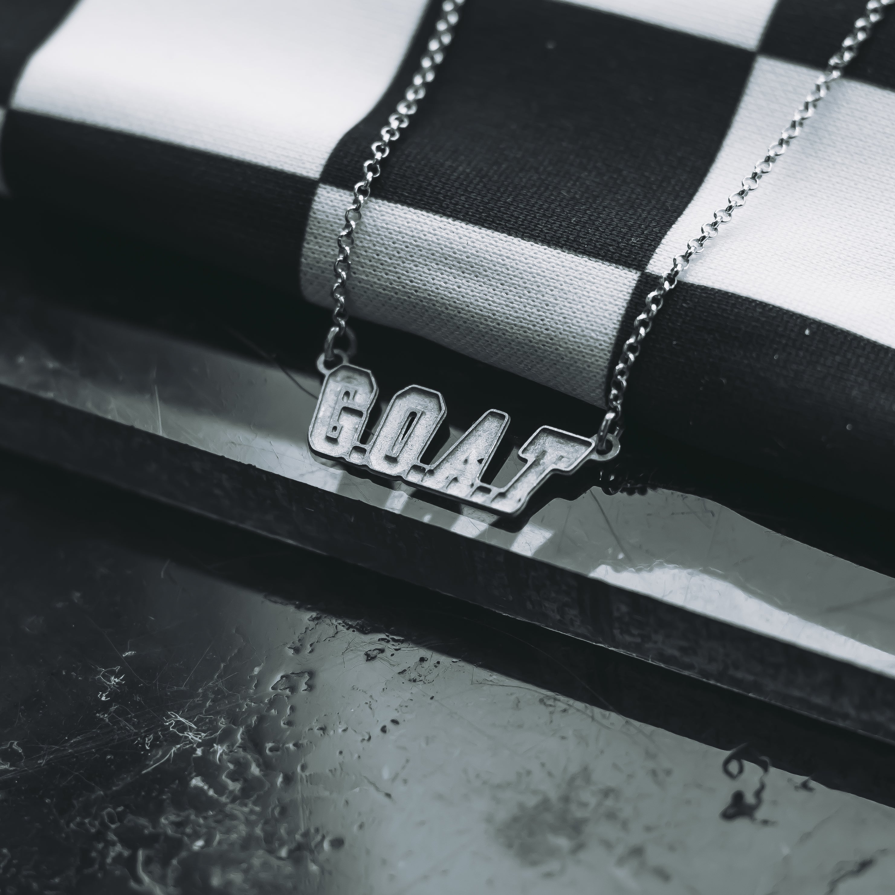 G.O.A.T Letterman Necklace - Silver
