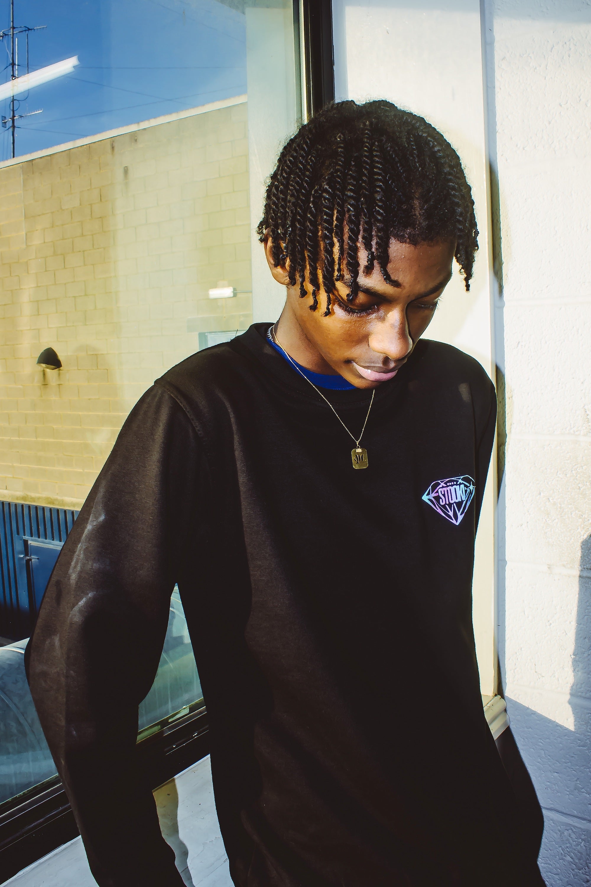 Diamond Legacy Sweatshirt (SMALL LOGO) - BLACK / REFLECTIVE