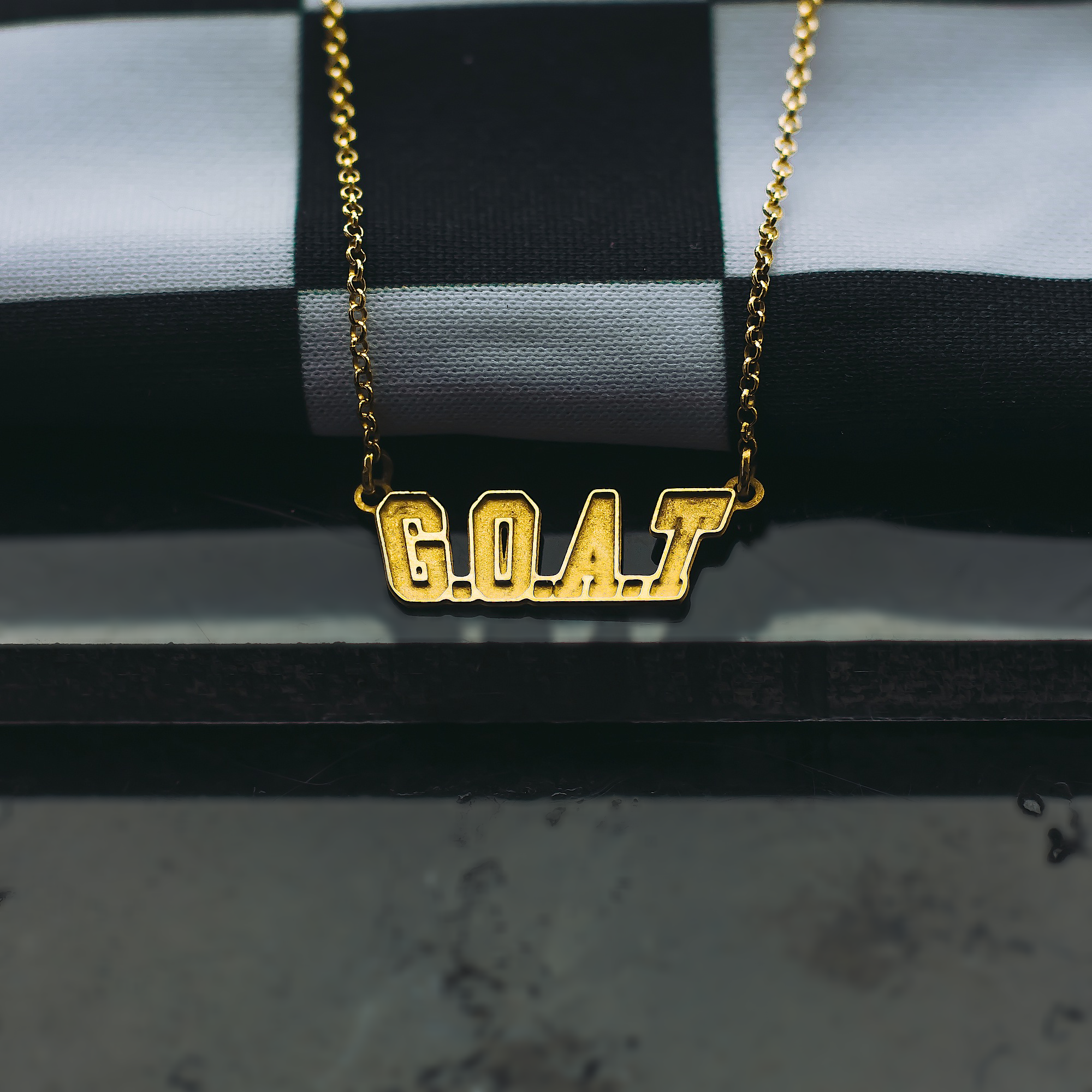 G.O.A.T Letterman Necklace - Gold