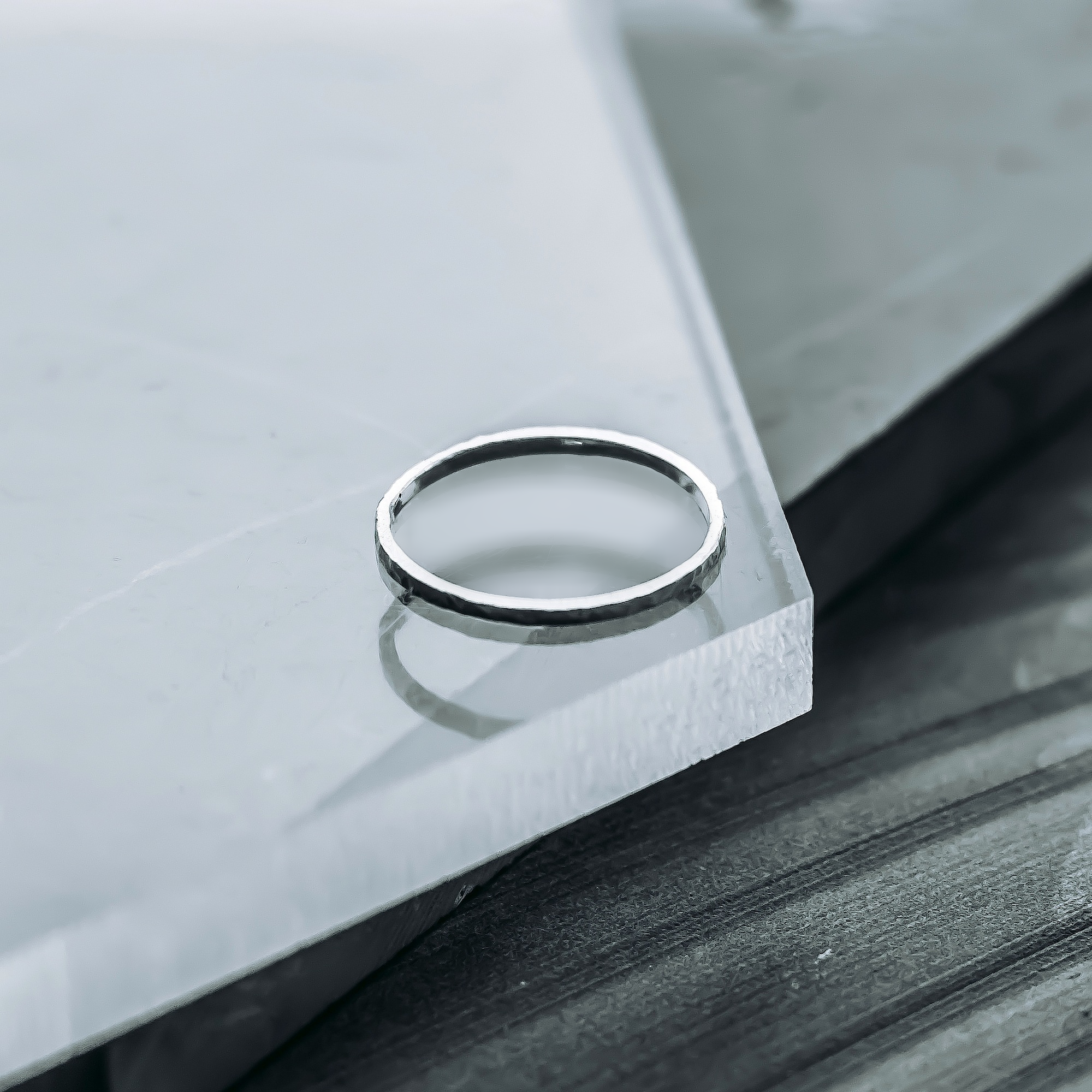 Hammered Halo Band - Stacking Ring