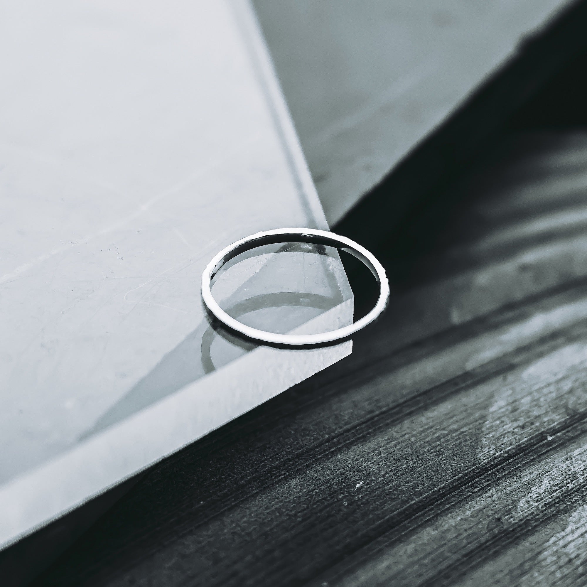 Hammered Halo Band - Stacking Ring